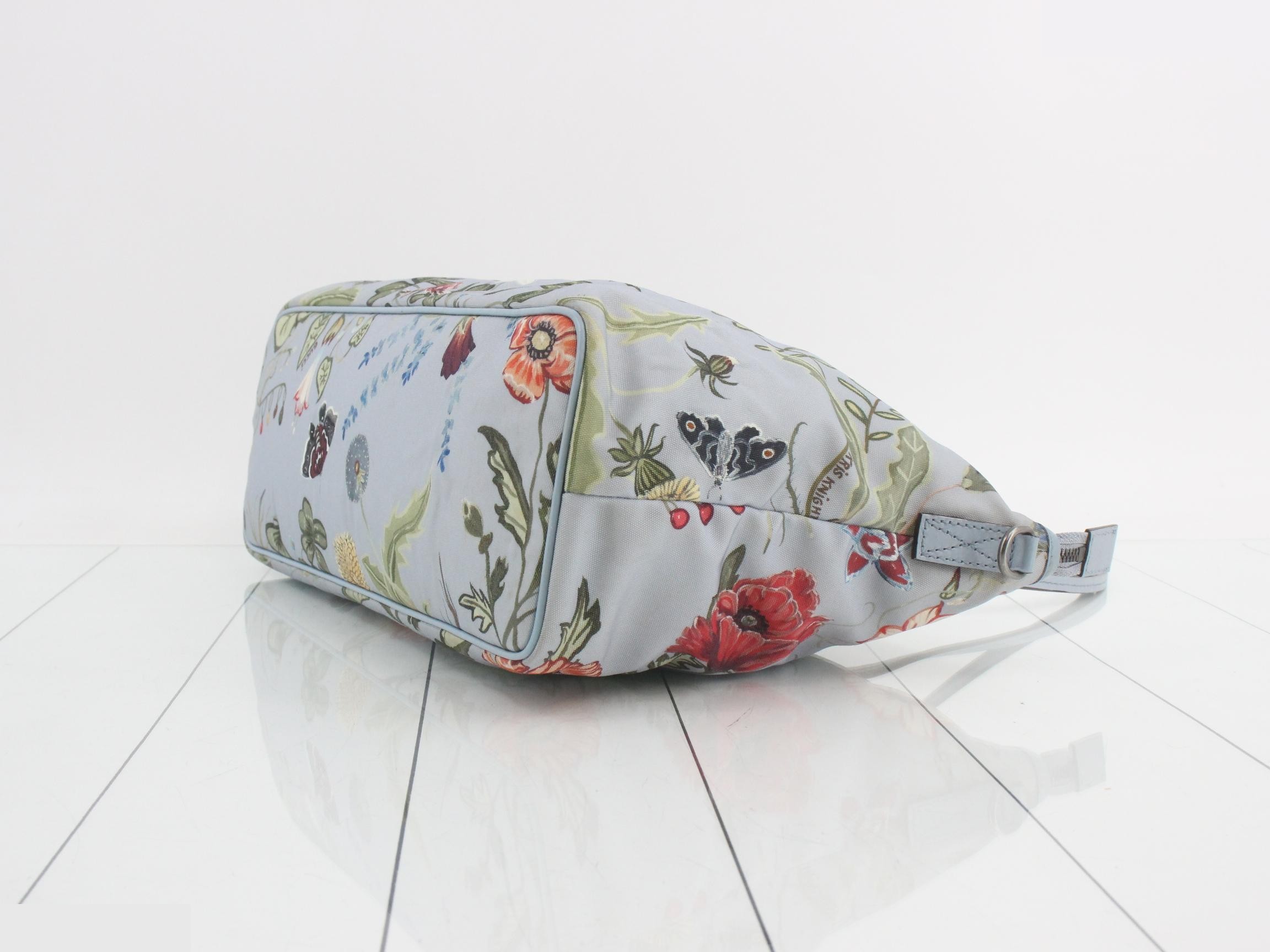 shoulder bag for women, 2015 limited edition, Flora design, light blue, floral pattern. — view 6