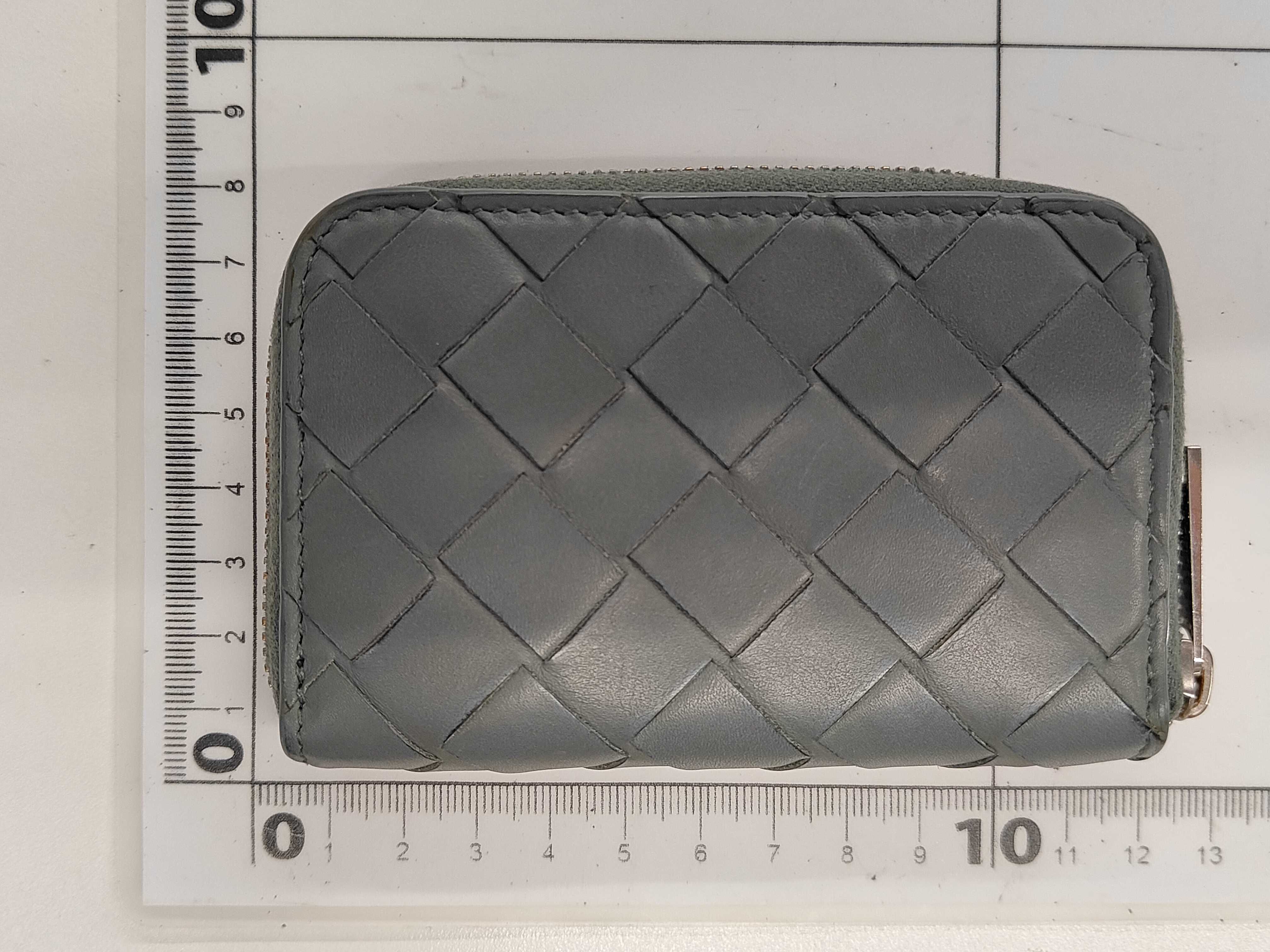 Intrecciato Coin Case Leather Gray Wallet — view 2