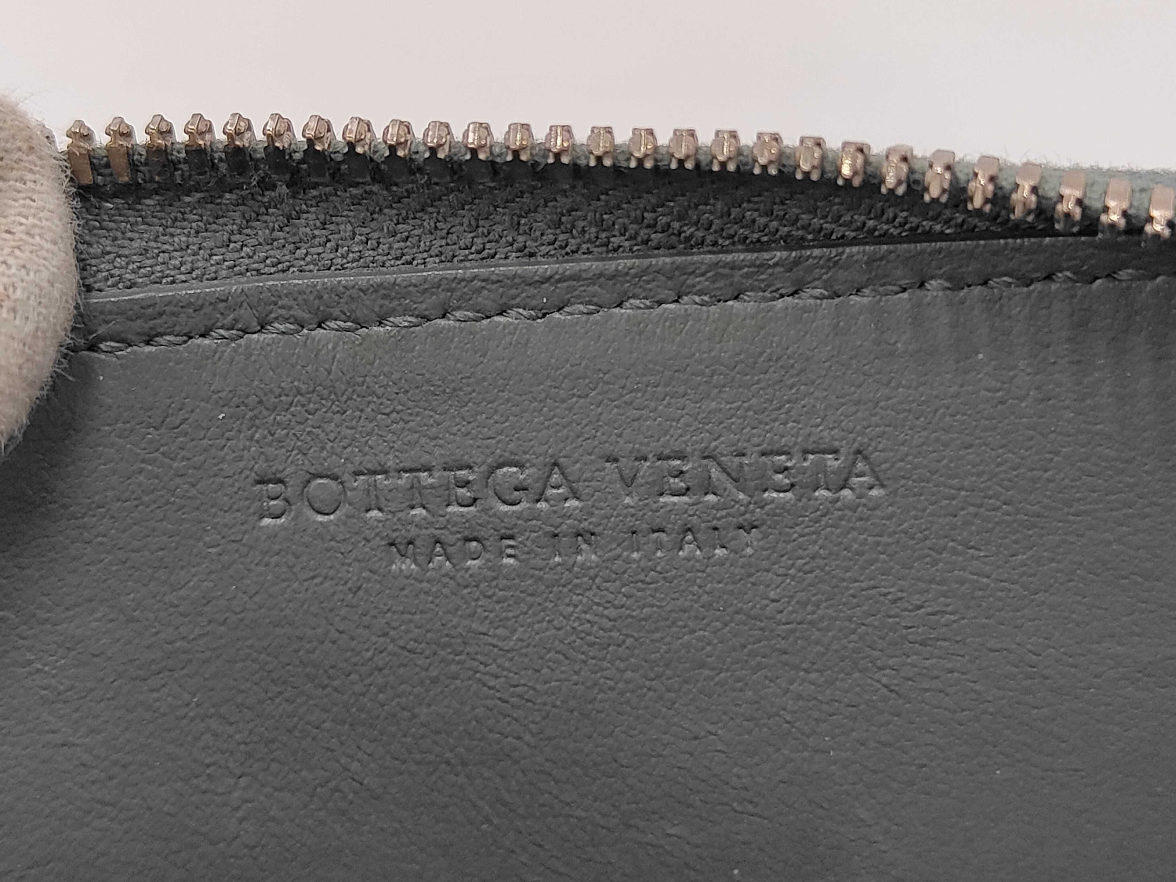 Intrecciato Coin Case Leather Gray Wallet — view 7