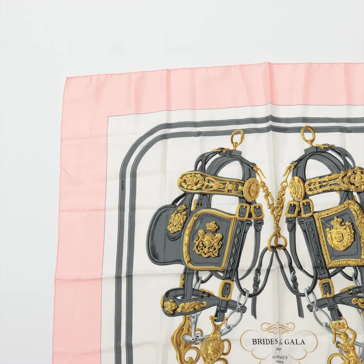 Carre 90 BRIDES de GALA Ceremony bridle Scarf Silk Pink — view 2
