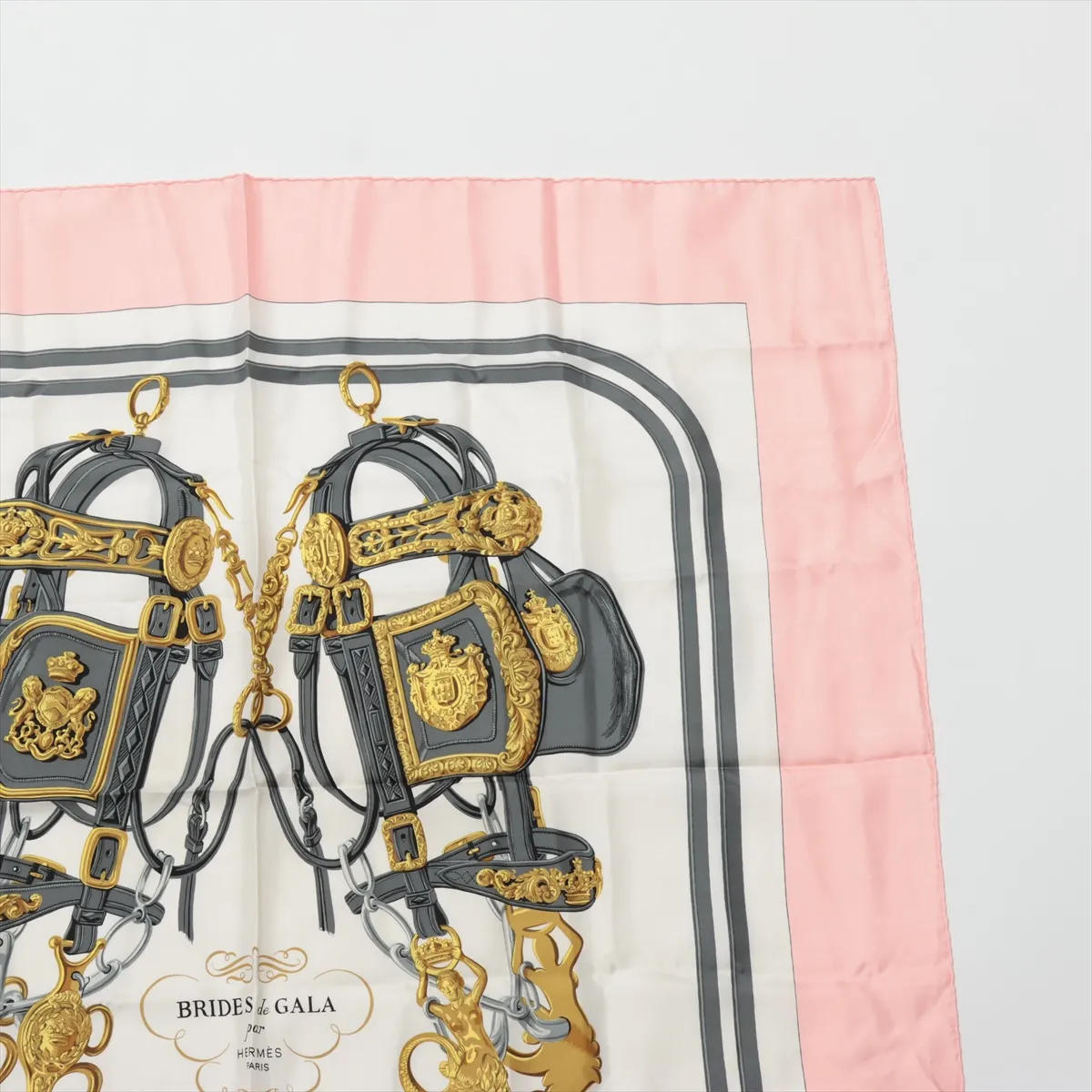 Carre 90 BRIDES de GALA Ceremony bridle Scarf Silk Pink — view 3
