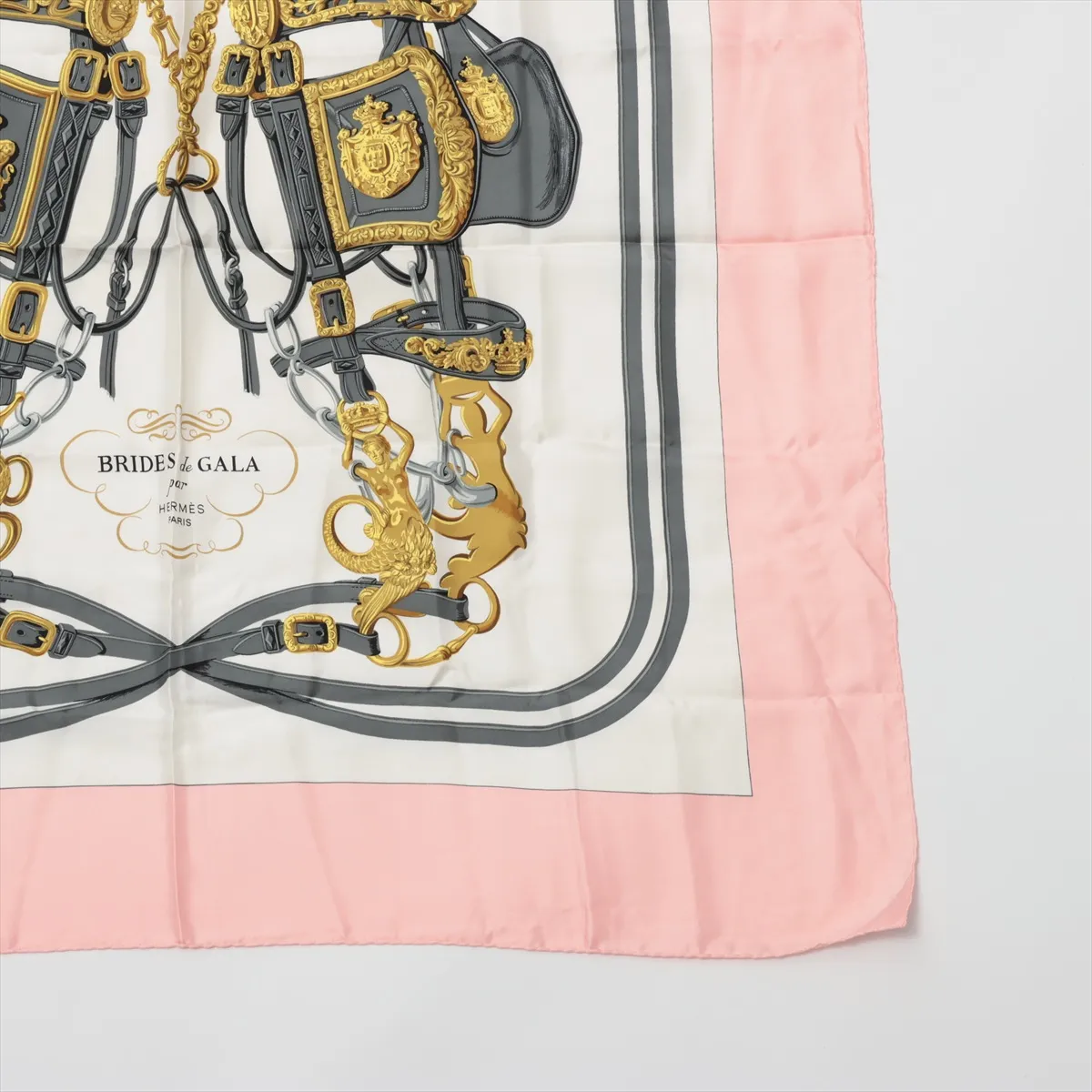 Carre 90 BRIDES de GALA Ceremony bridle Scarf Silk Pink — view 4