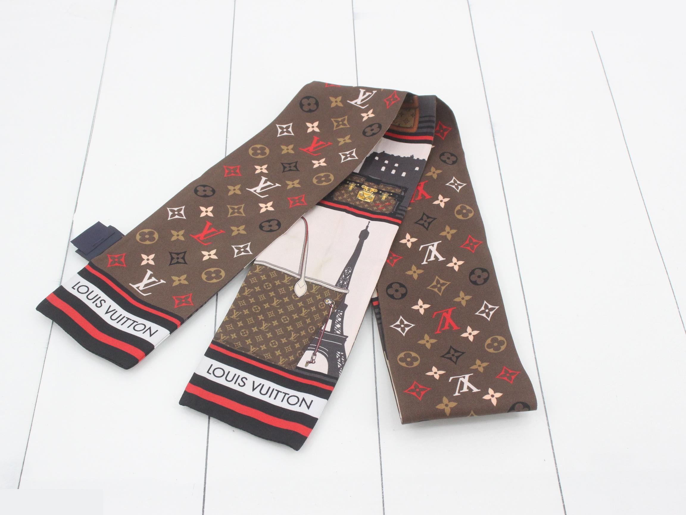 Monogram scarf/twilly with tag — view 2