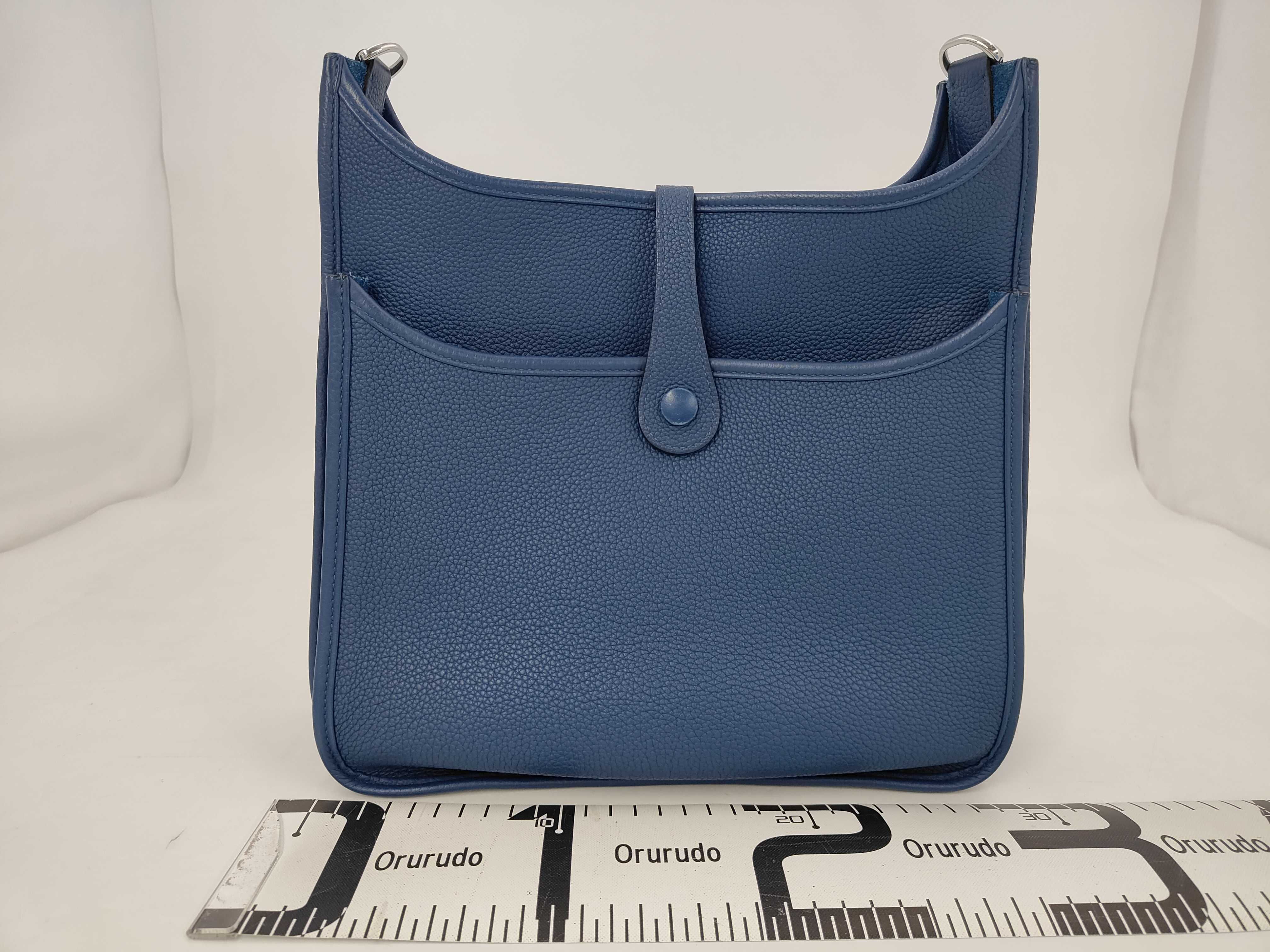 Evelyne 3 PM Taurillon Clemence Deep Blue Shoulder Bag — view 2