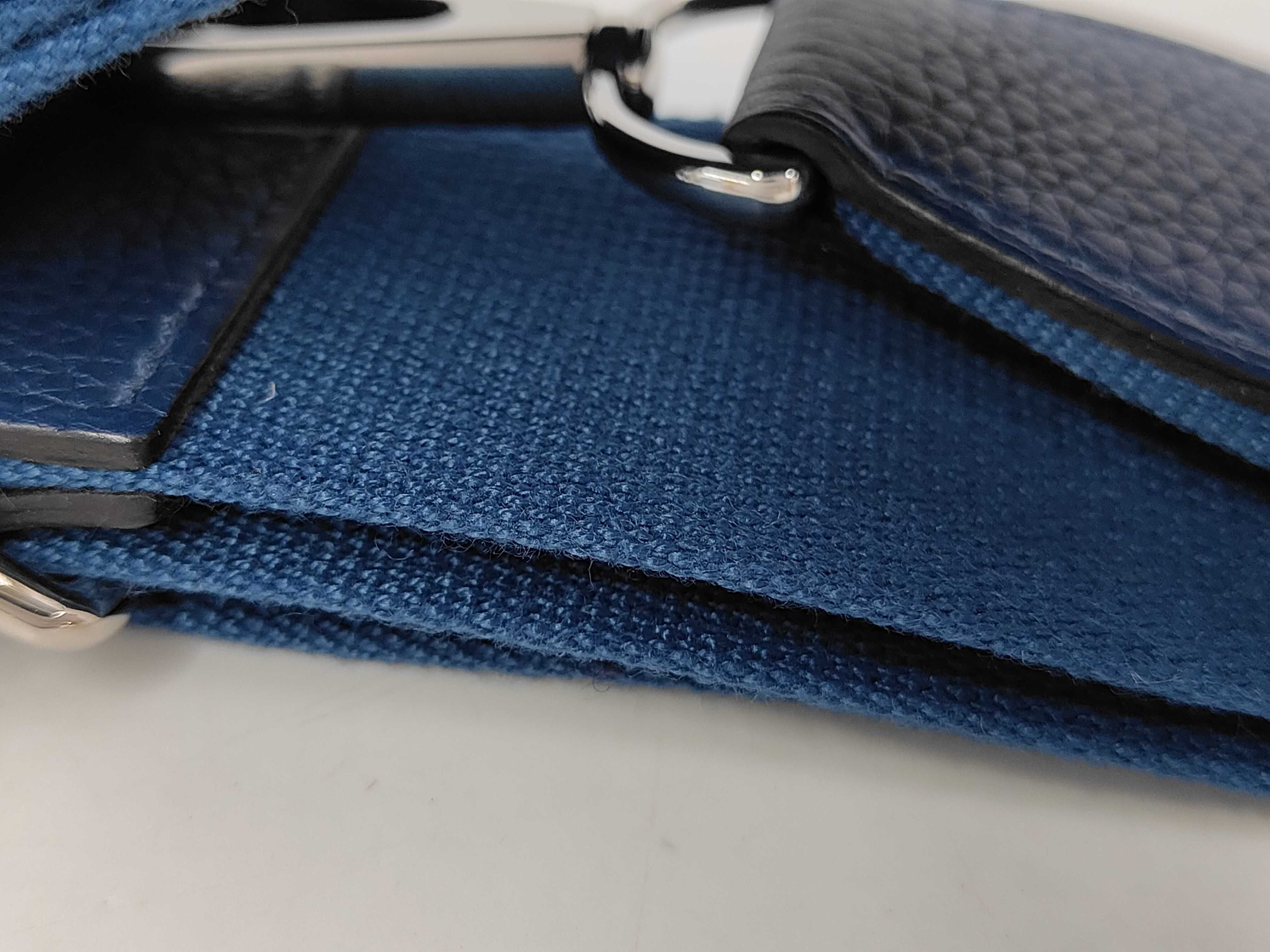 Evelyne 3 PM Taurillon Clemence Deep Blue Shoulder Bag — view 11
