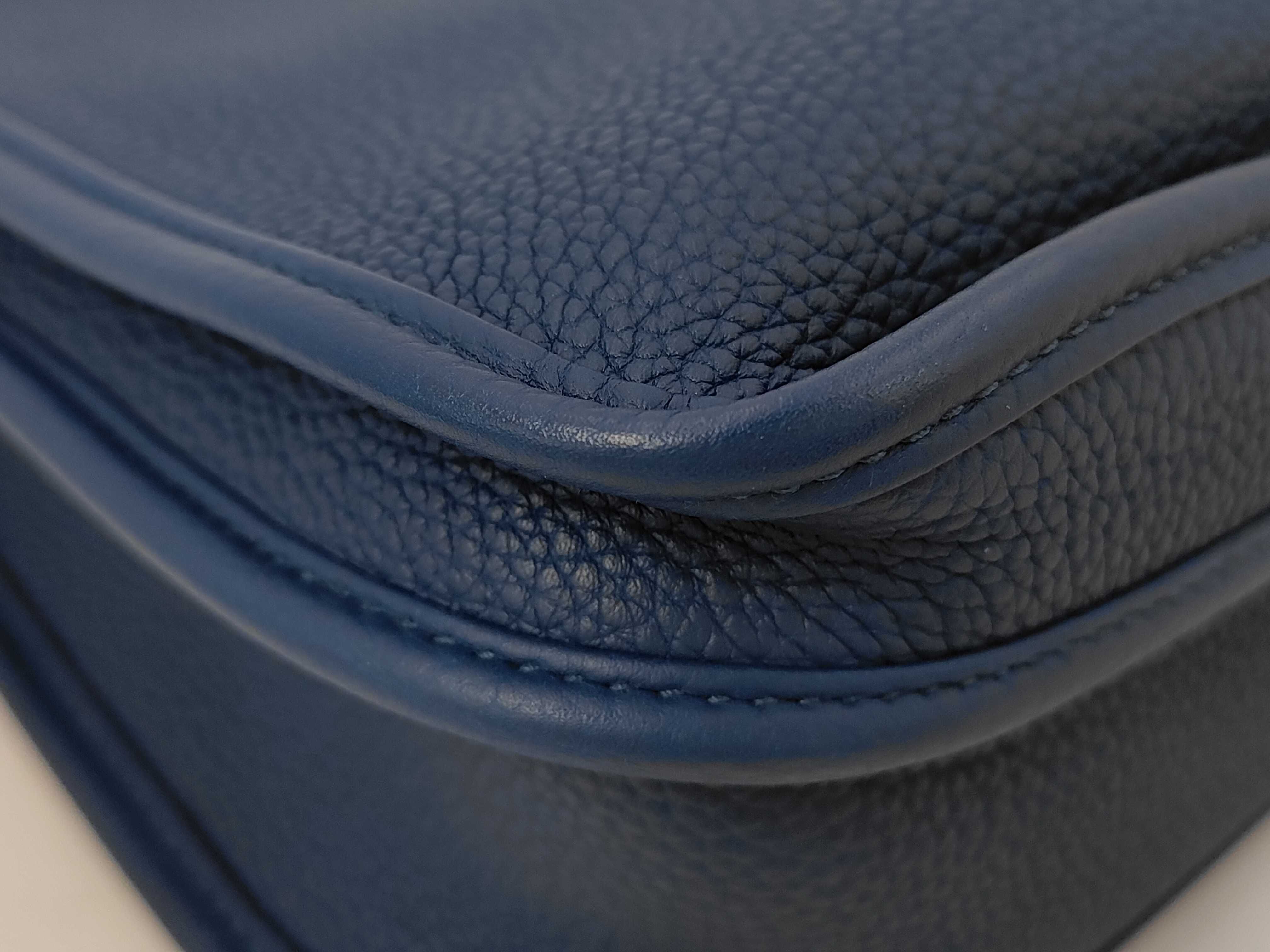 Evelyne 3 PM Taurillon Clemence Deep Blue Shoulder Bag — view 3