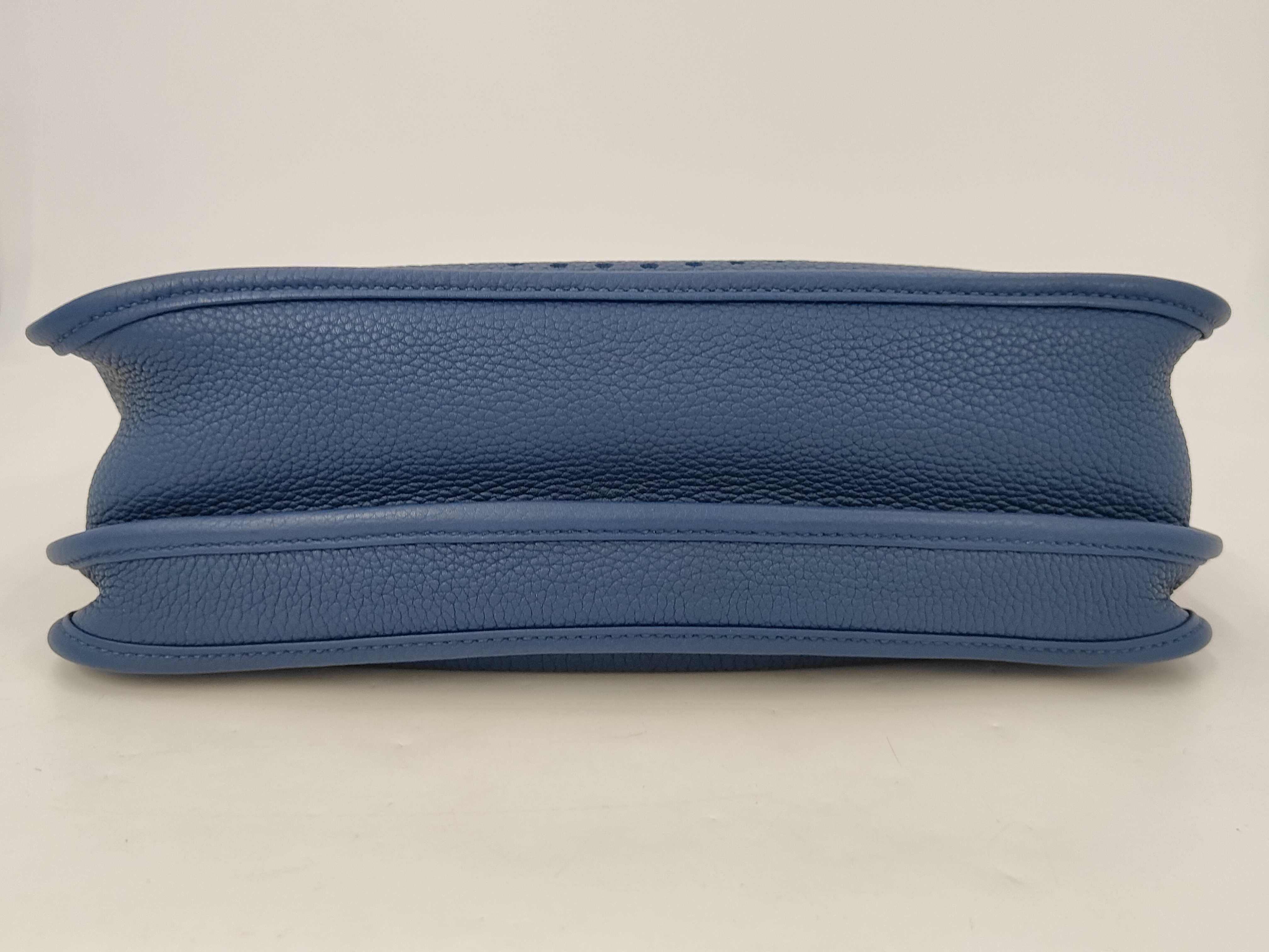 Evelyne 3 PM Taurillon Clemence Deep Blue Shoulder Bag — view 4