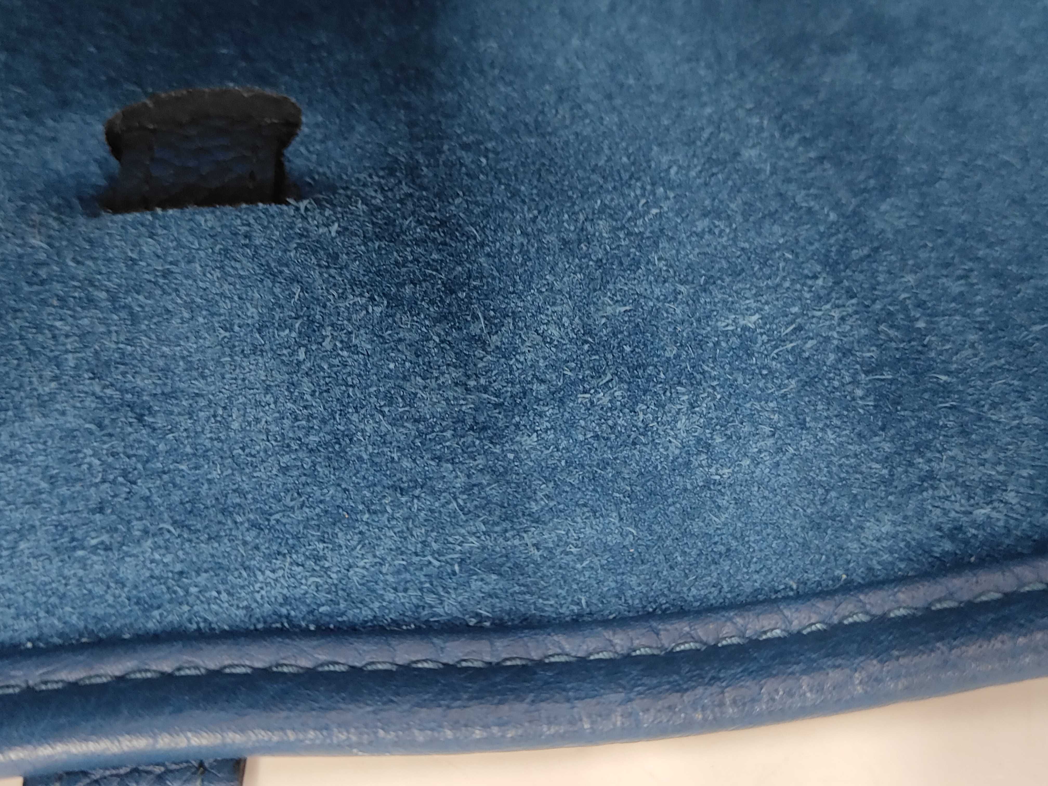 Evelyne 3 PM Taurillon Clemence Deep Blue Shoulder Bag — view 7