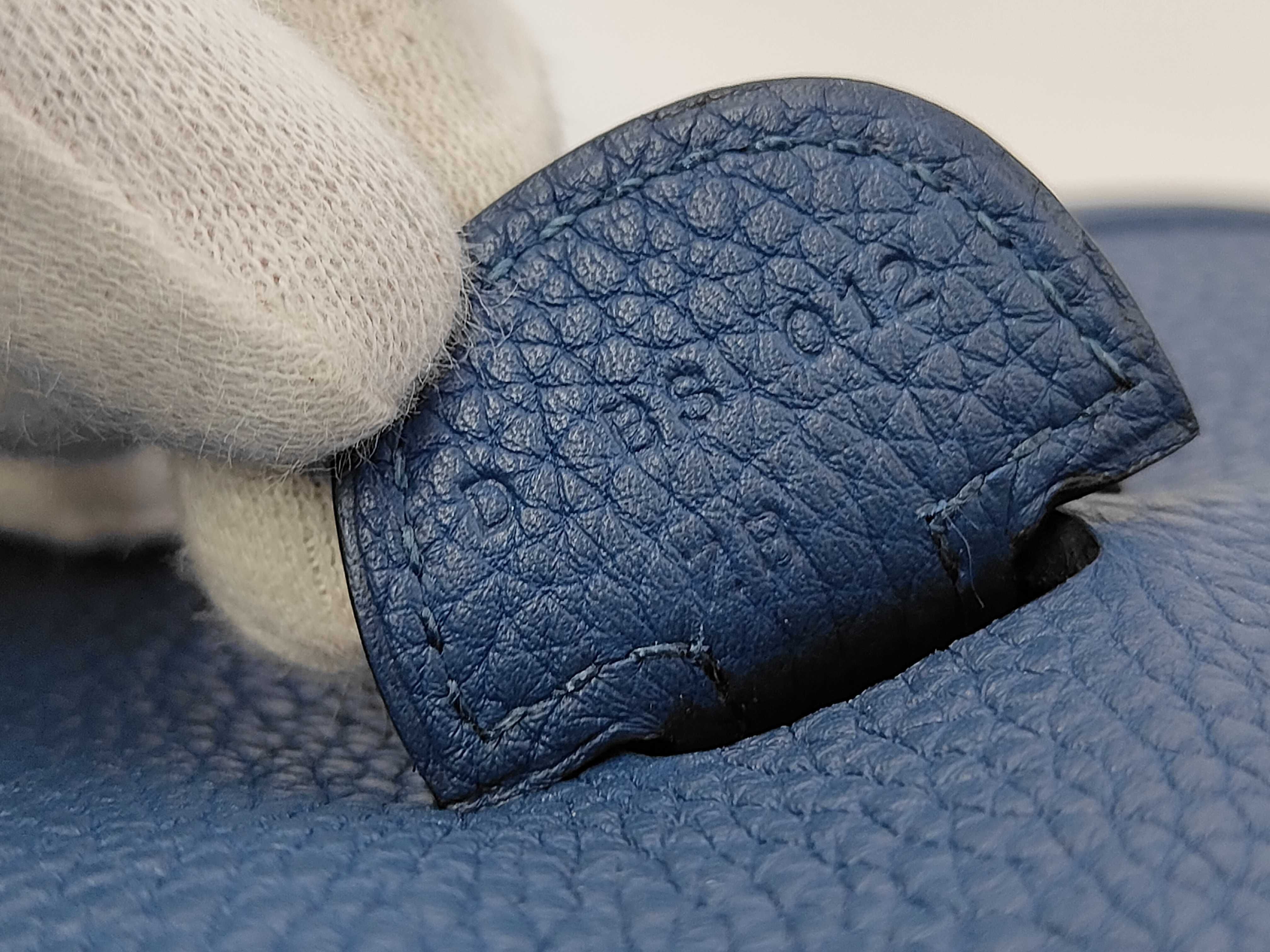 Evelyne 3 PM Taurillon Clemence Deep Blue Shoulder Bag — view 9