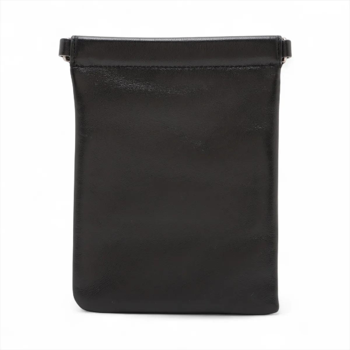 Leather Shoulder Bag, Black, 649564 — view 2