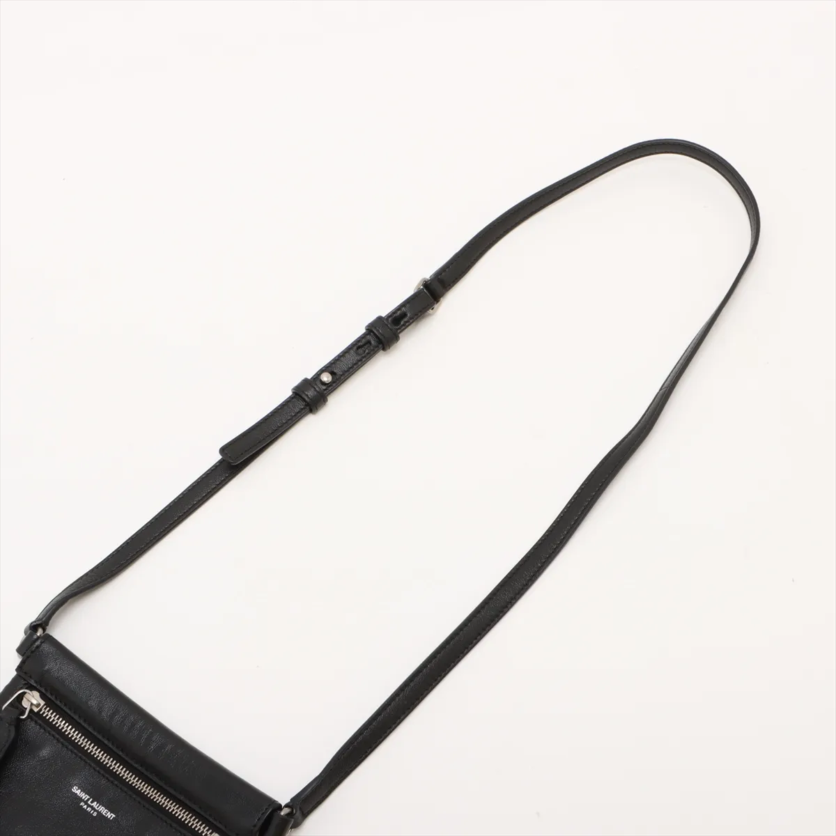 Leather Shoulder Bag, Black, 649564 — view 5