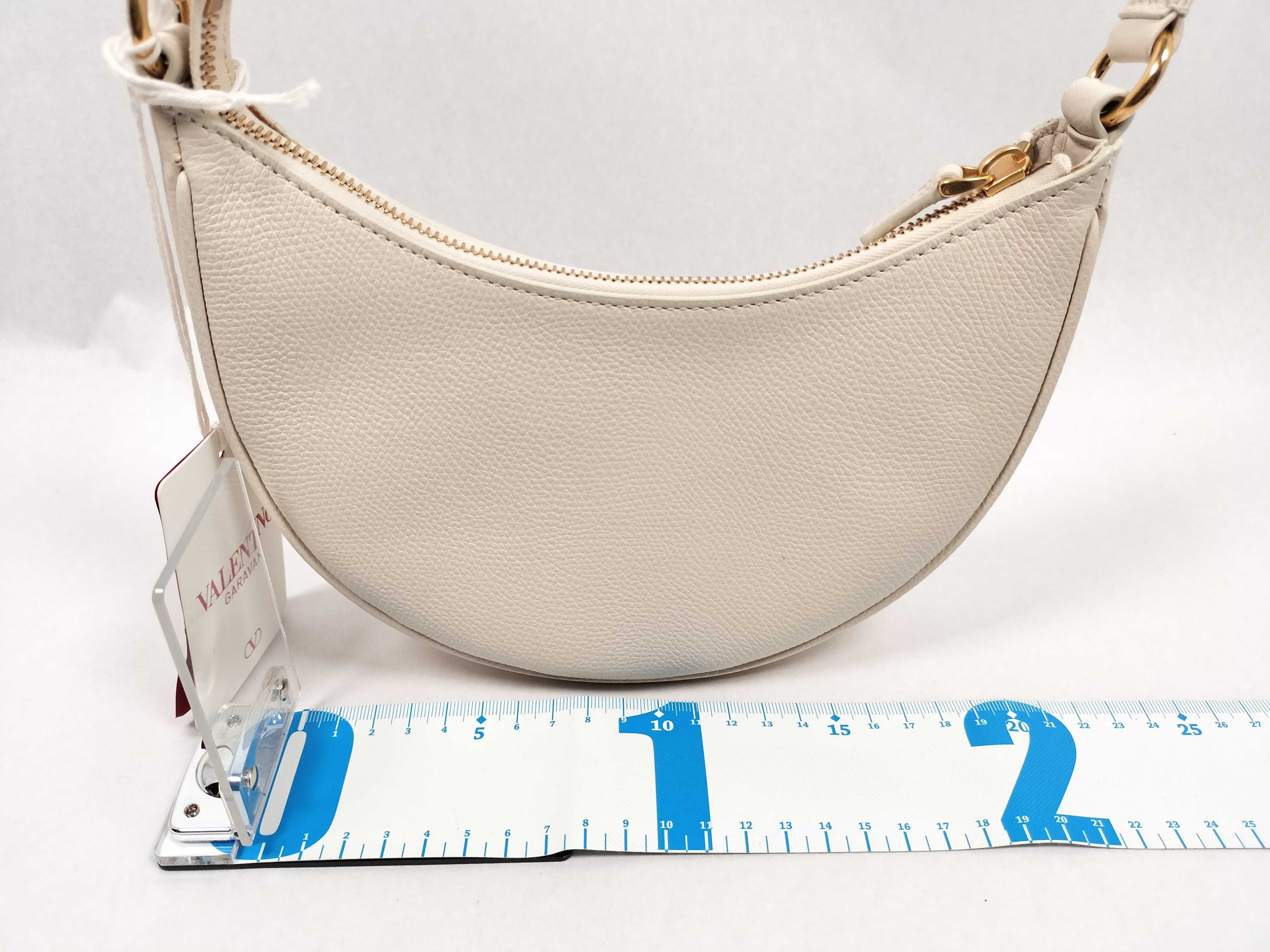 V-logo Signature Canvas x Leather 2-Way Handbag White Handbag — view 2
