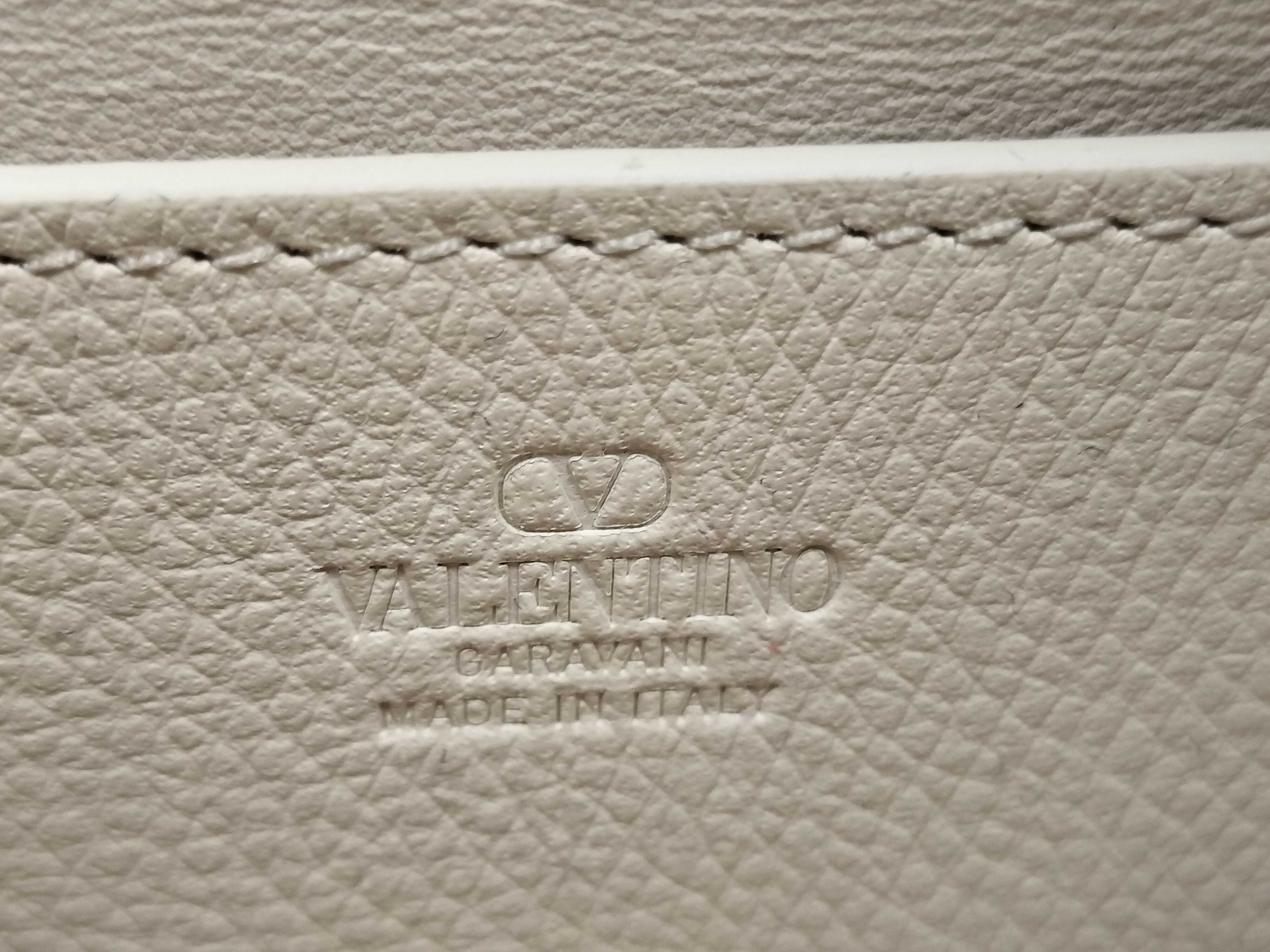 V-logo Signature Canvas x Leather 2-Way Handbag White Handbag — view 12