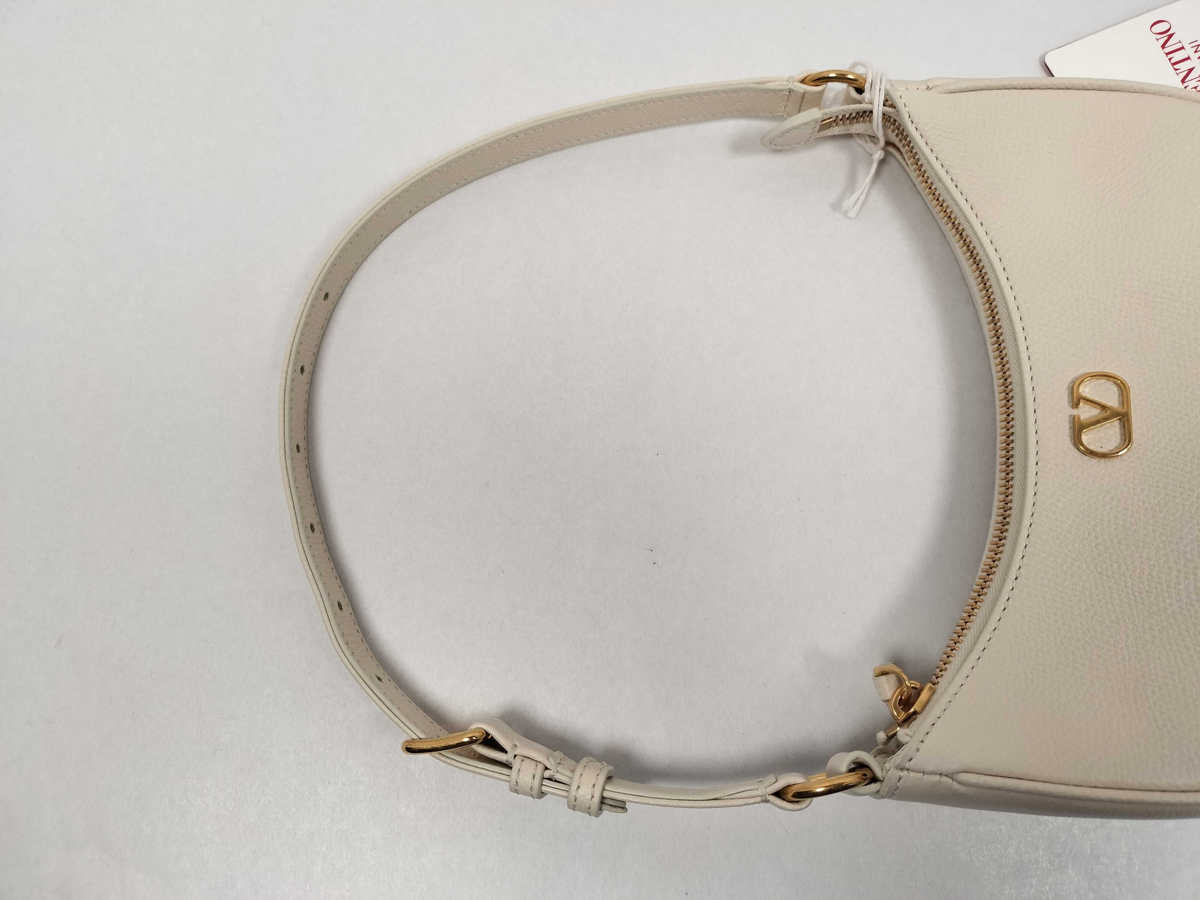 V-logo Signature Canvas x Leather 2-Way Handbag White Handbag — view 3