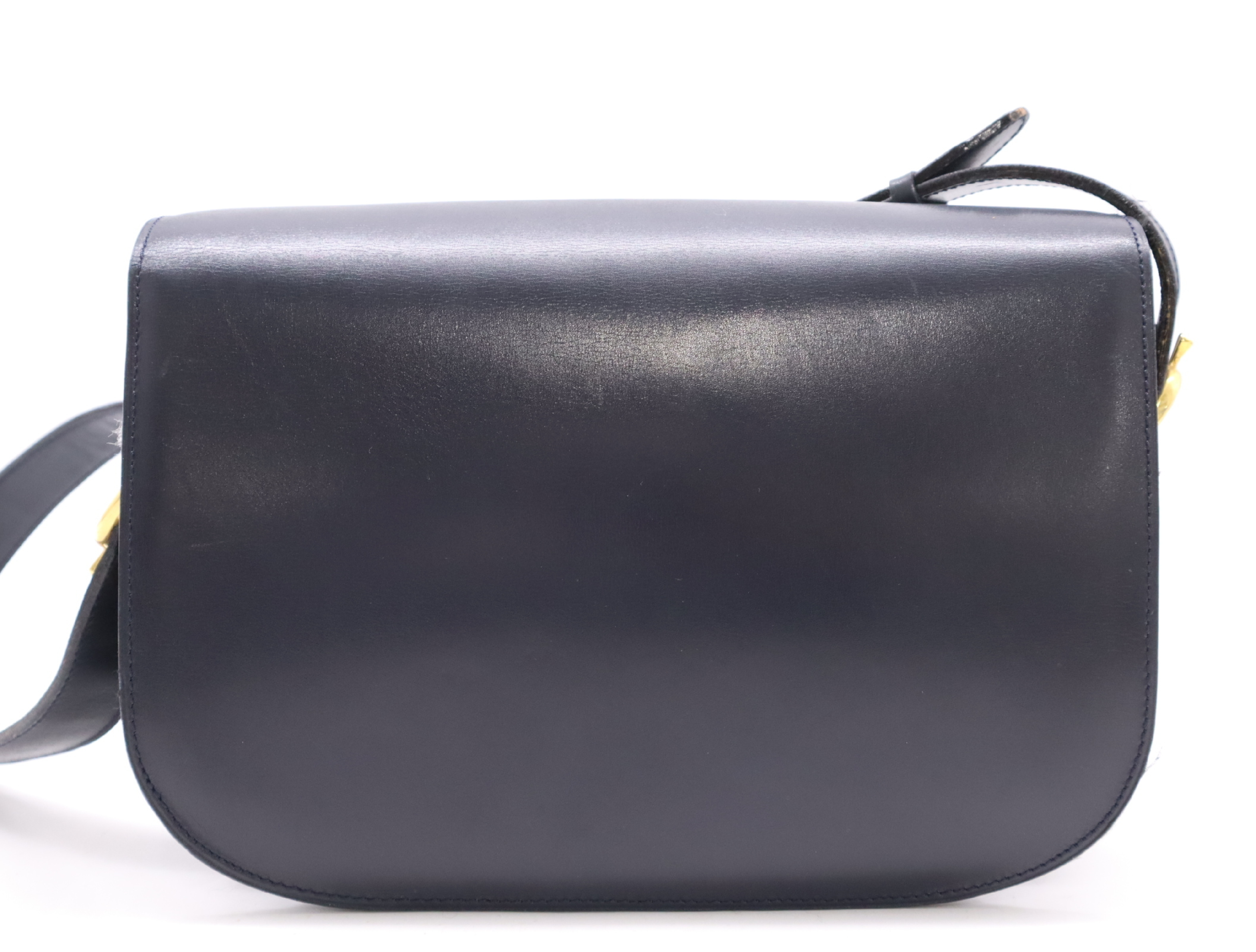 Leather Horsebit Shoulder Bag Black GD Metal Fittings Shoulder Bag — view 2