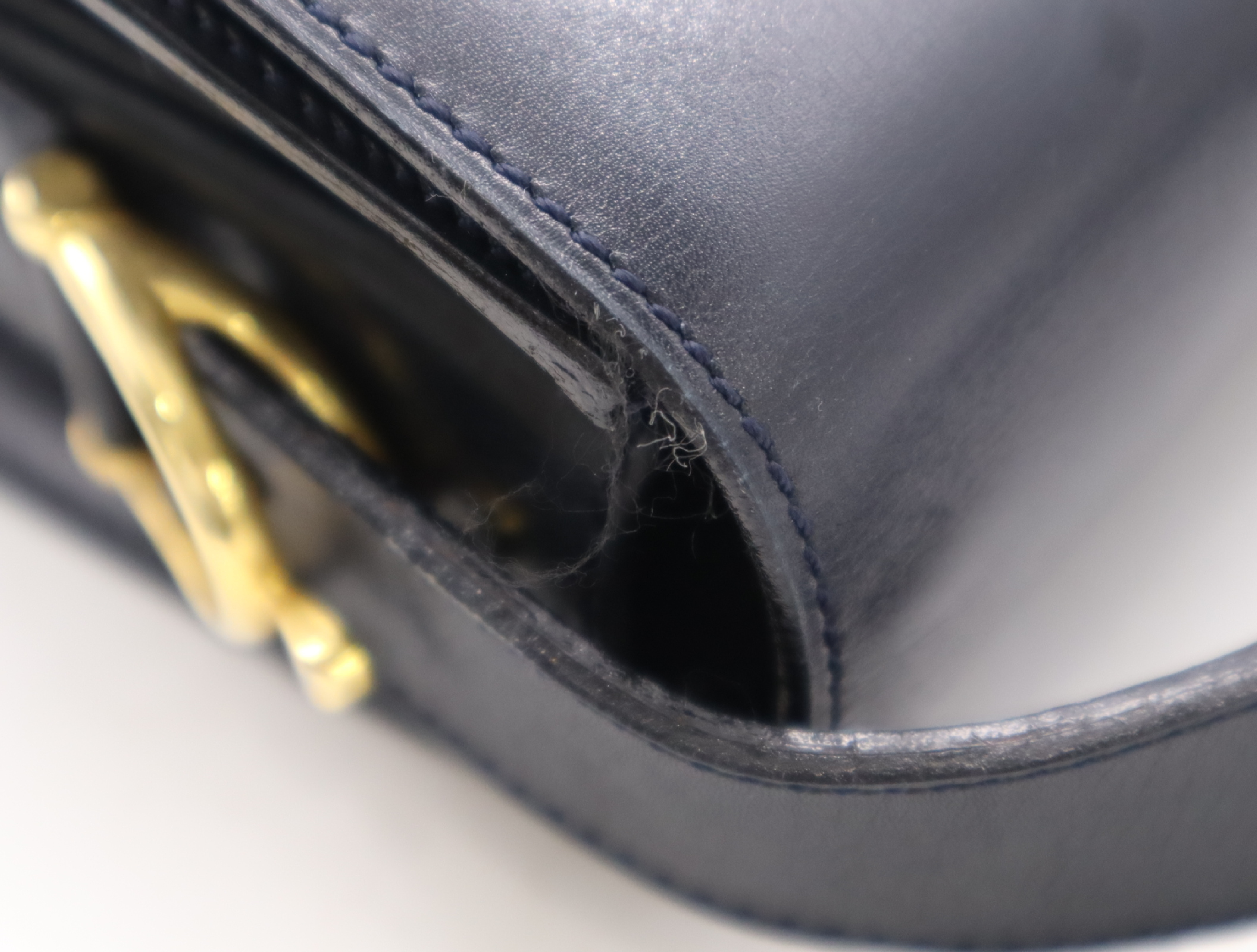 Leather Horsebit Shoulder Bag Black GD Metal Fittings Shoulder Bag — view 9