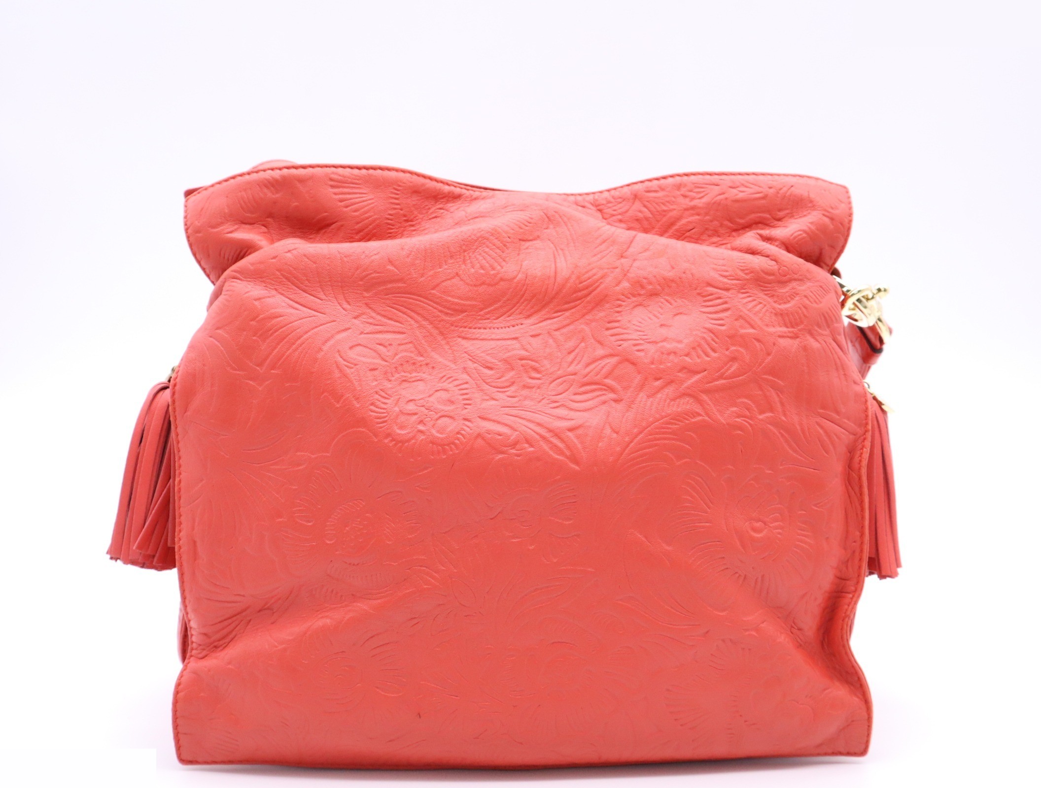 Leather Anagram Flamenco 30 Red with Gold Hardware, includes dust bag. — view 2