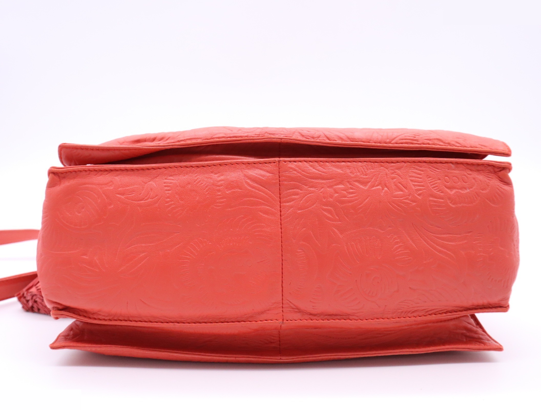Leather Anagram Flamenco 30 Red with Gold Hardware, includes dust bag. — view 4