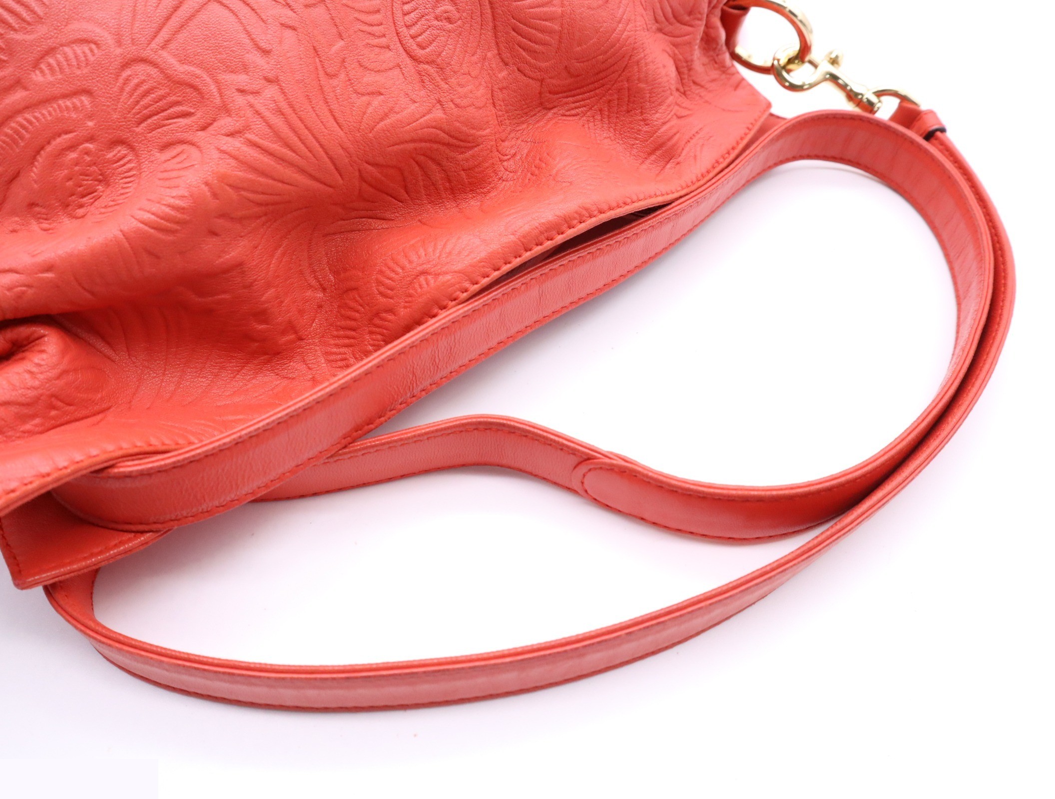 Leather Anagram Flamenco 30 Red with Gold Hardware, includes dust bag. — view 6