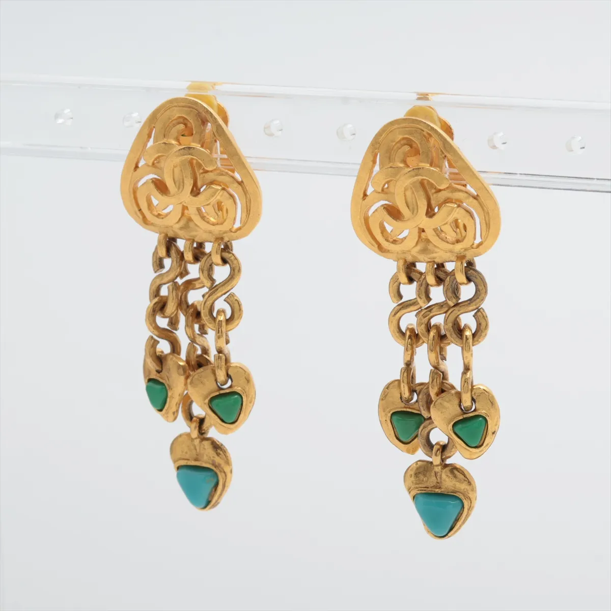 Coco Mark 95P Earrings (Pair) GP Gold. Shows signs of wear, — view 3
