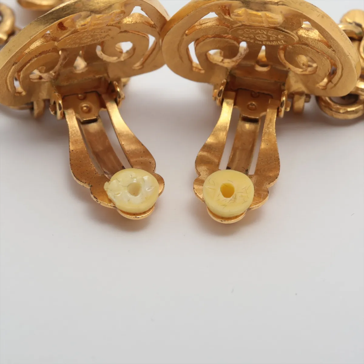 Coco Mark 95P Earrings (Pair) GP Gold. Shows signs of wear, — view 4