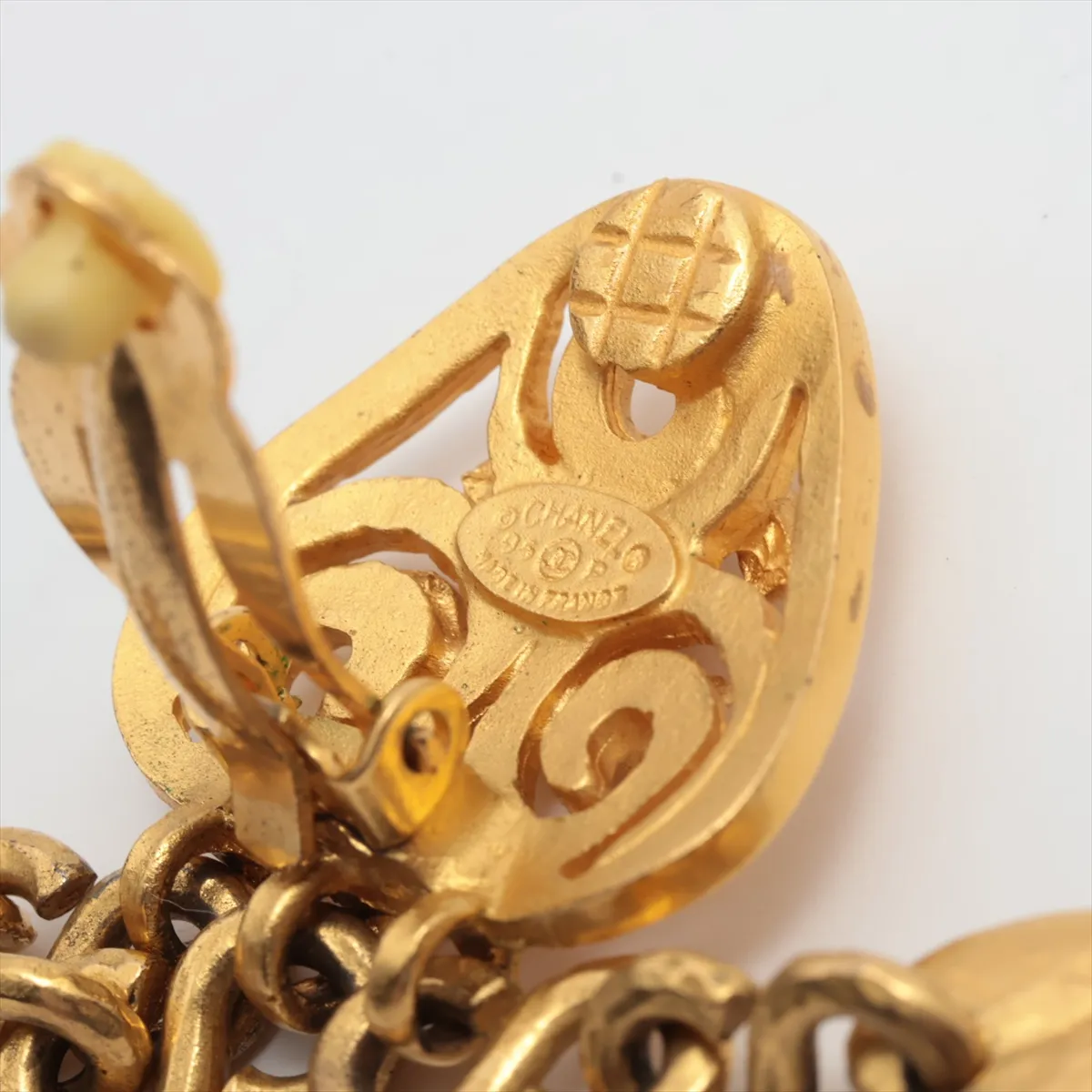 Coco Mark 95P Earrings (Pair) GP Gold. Shows signs of wear, — view 5