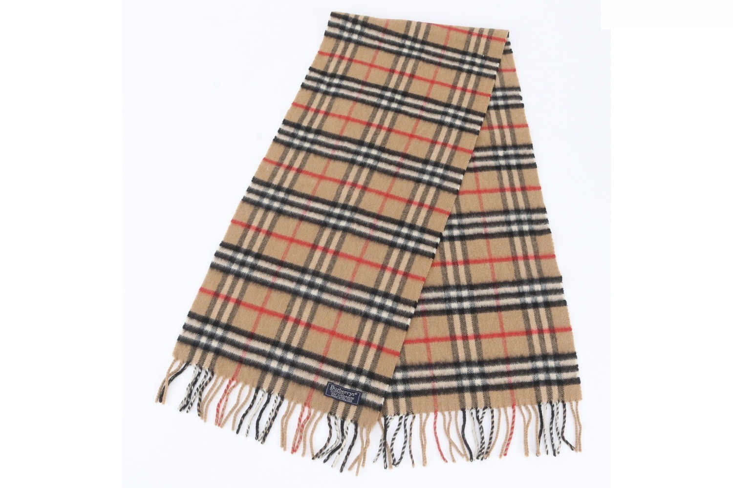 100% Cashmere Check Pattern Scarf