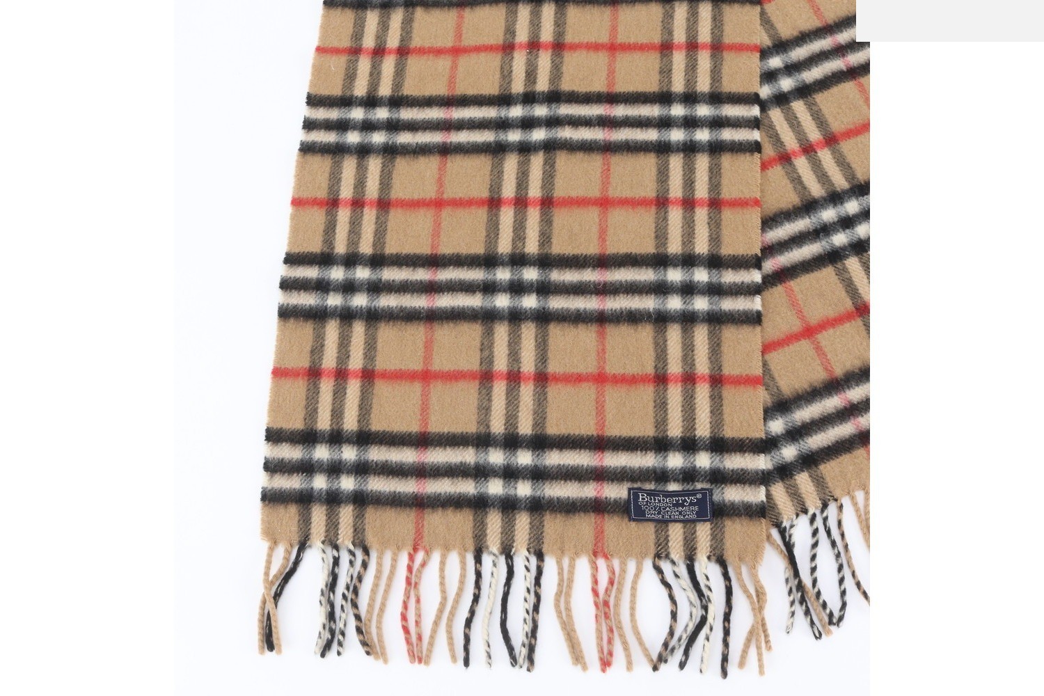 100% Cashmere Check Pattern Scarf — view 2