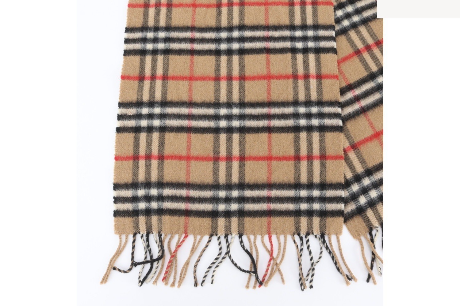 100% Cashmere Check Pattern Scarf — view 3