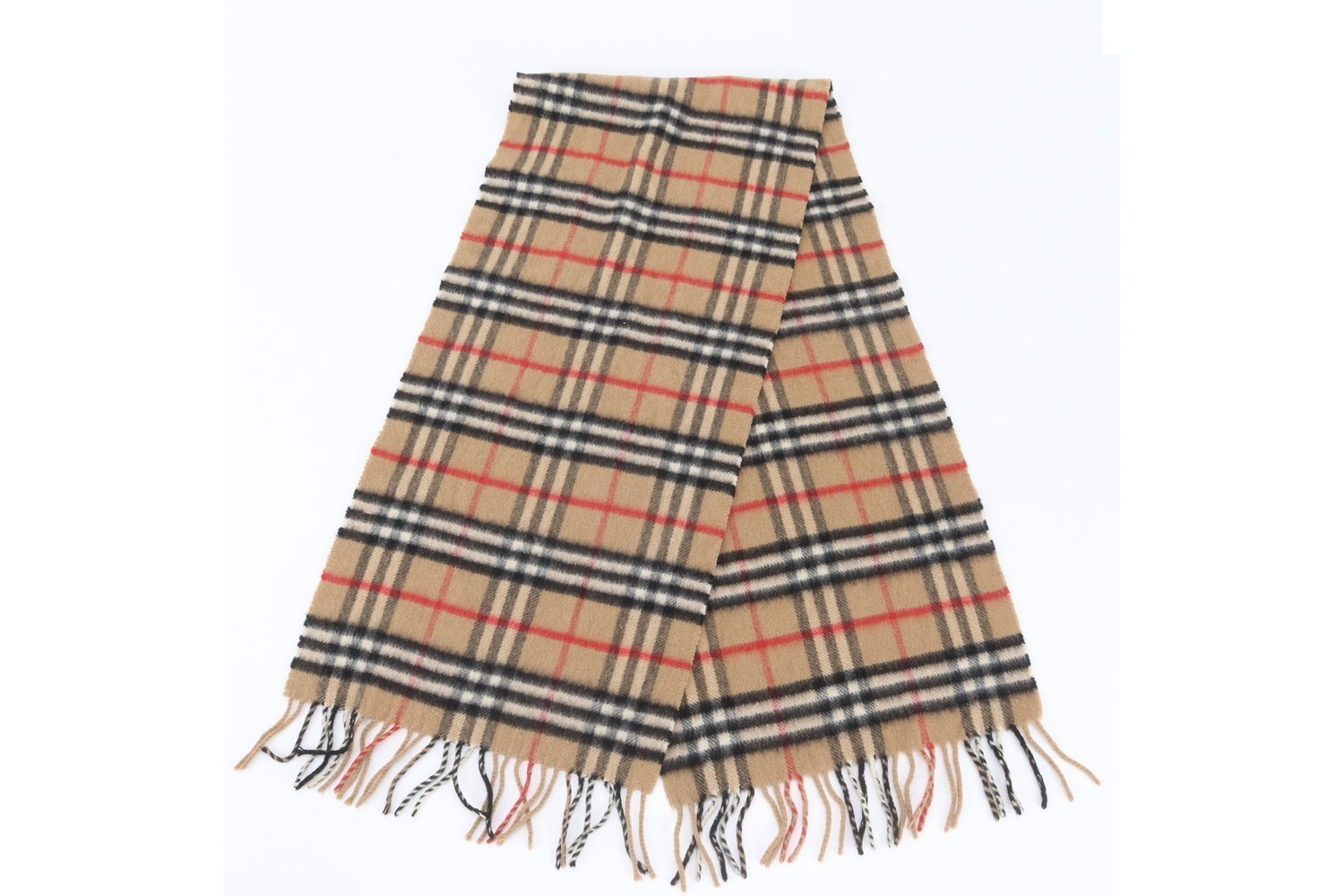 100% Cashmere Check Pattern Scarf — view 5