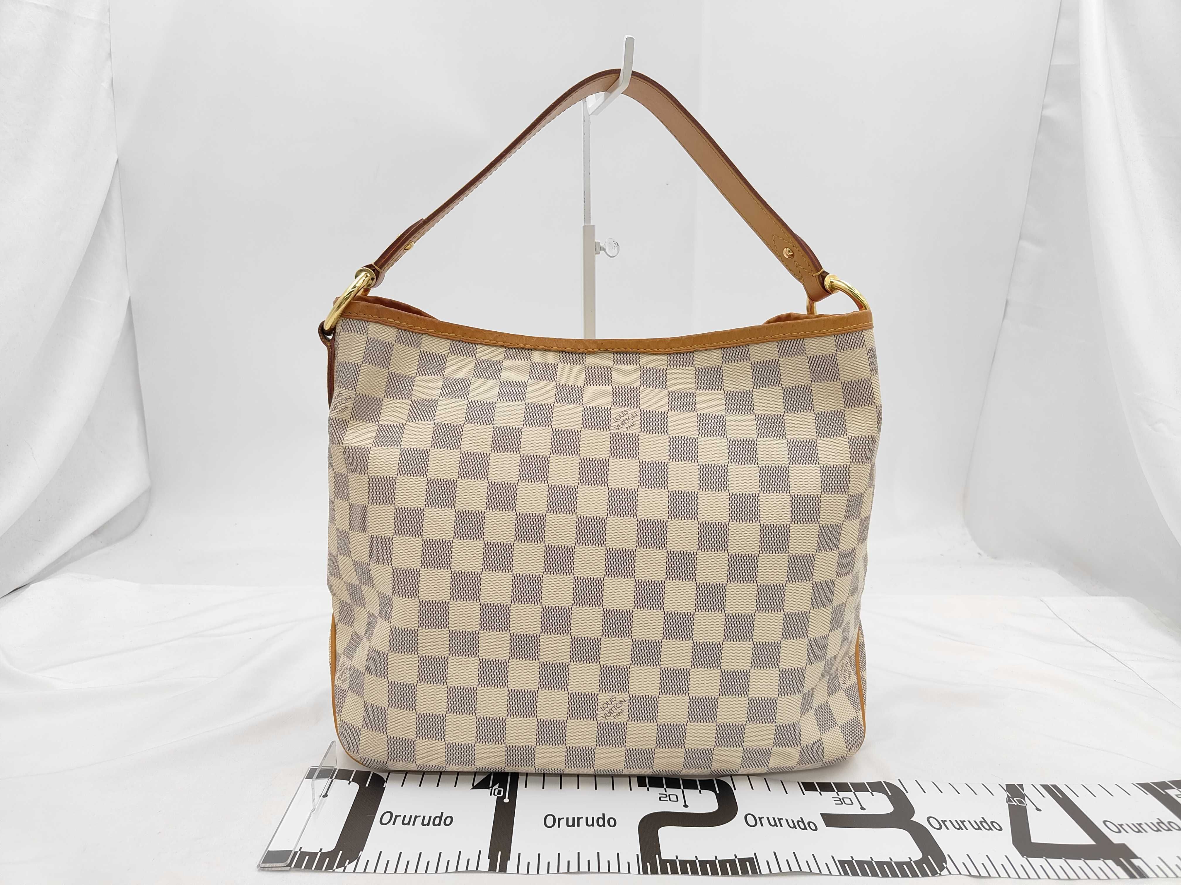 Damier Azur Delightful PM N41447 MI2125 White x Brown Bag — view 2
