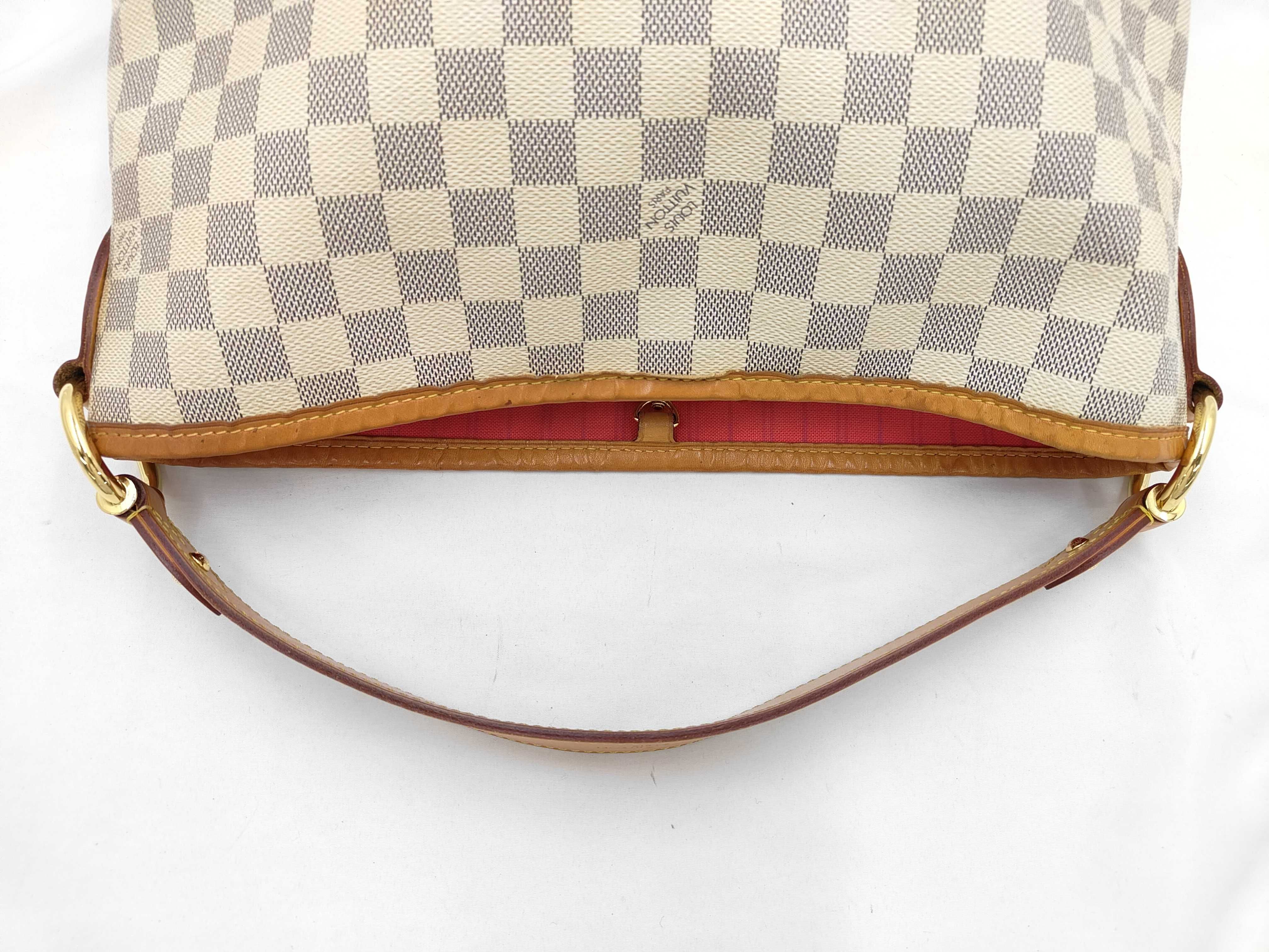Damier Azur Delightful PM N41447 MI2125 White x Brown Bag — view 3