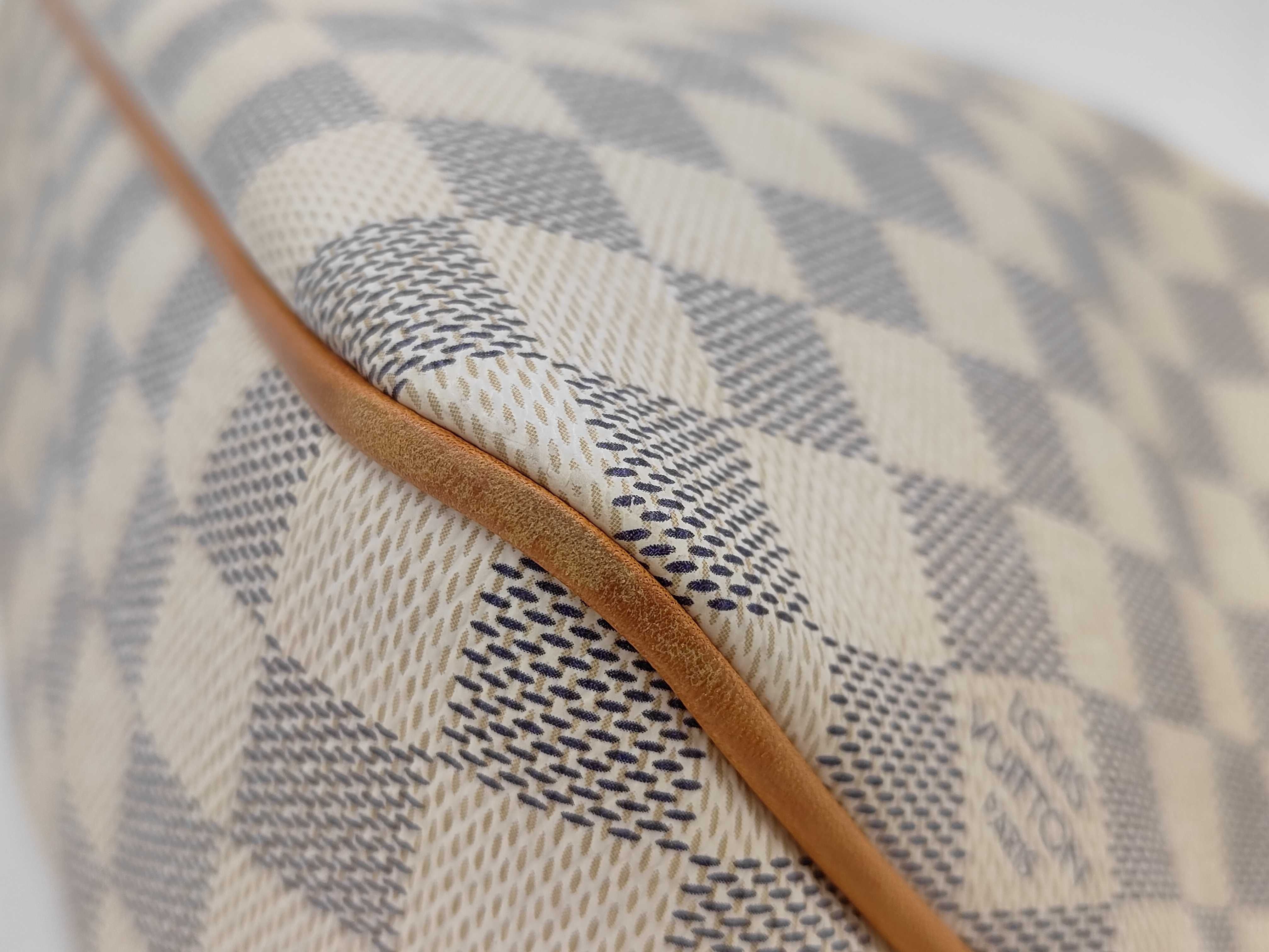 Damier Azur Delightful PM N41447 MI2125 White x Brown Bag — view 7
