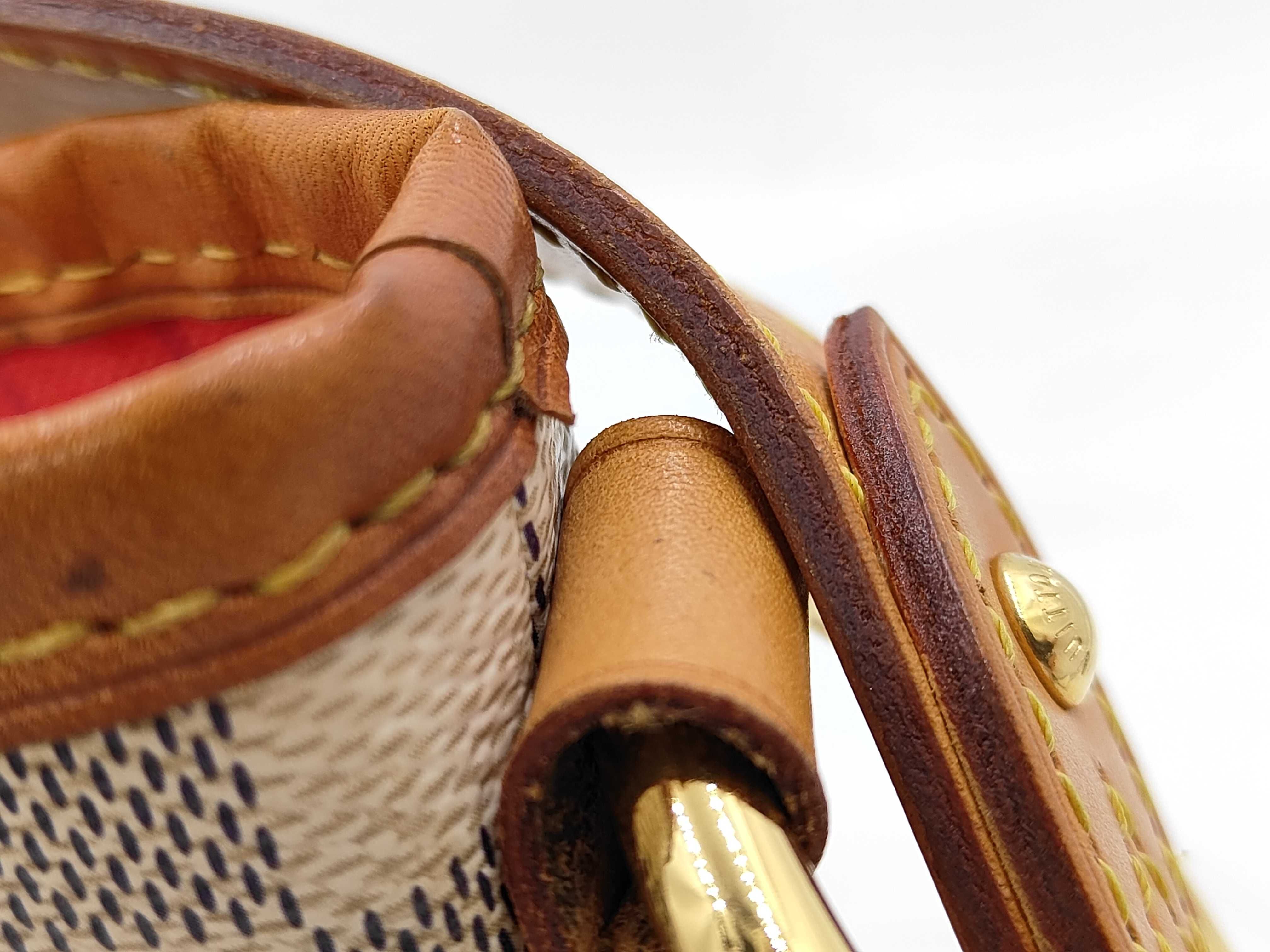 Damier Azur Delightful PM N41447 MI2125 White x Brown Bag — view 8