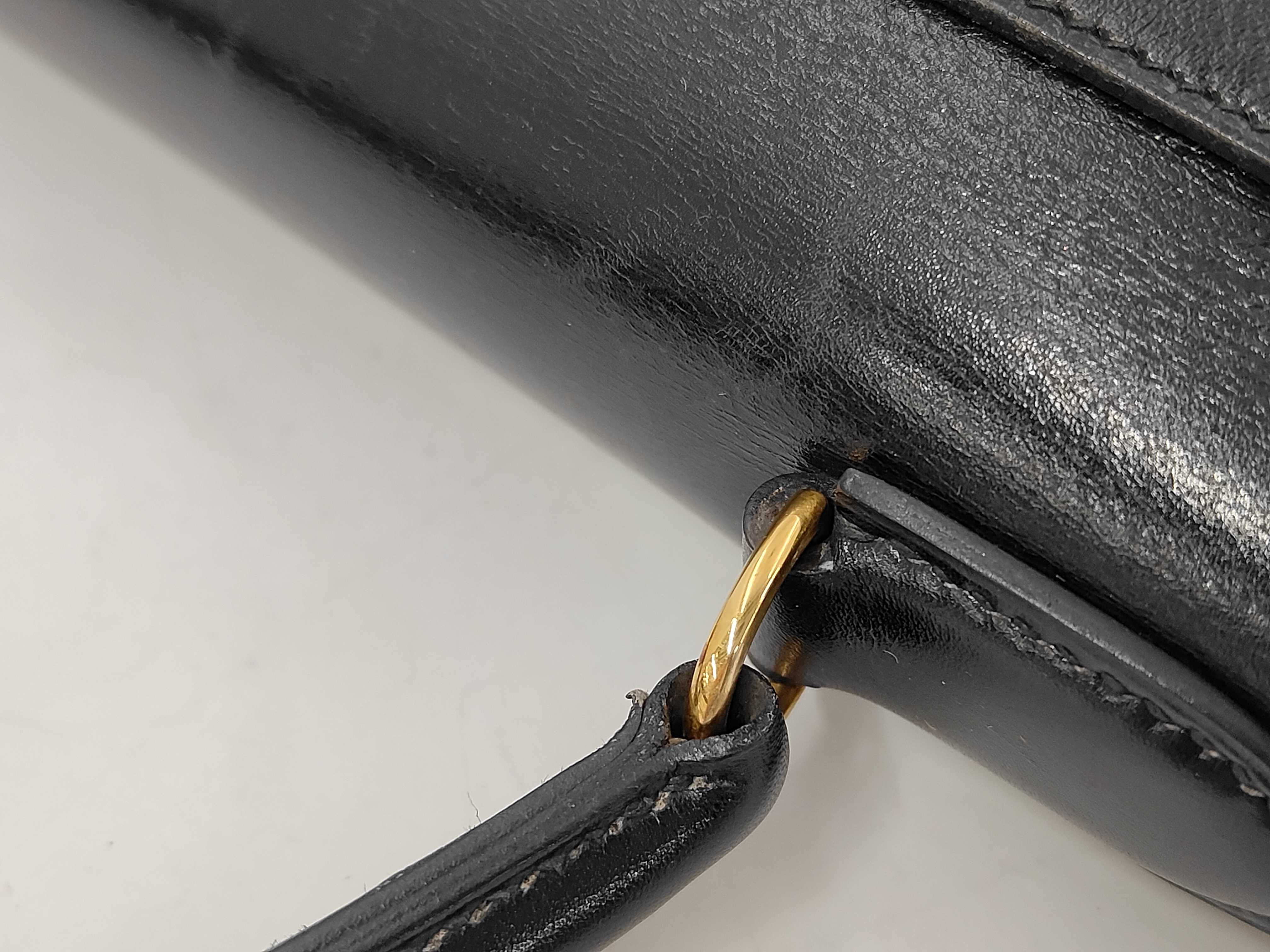 Kelly 28 Sellier Box Calf Black Gold Hardware Handbag (Size S) — view 5