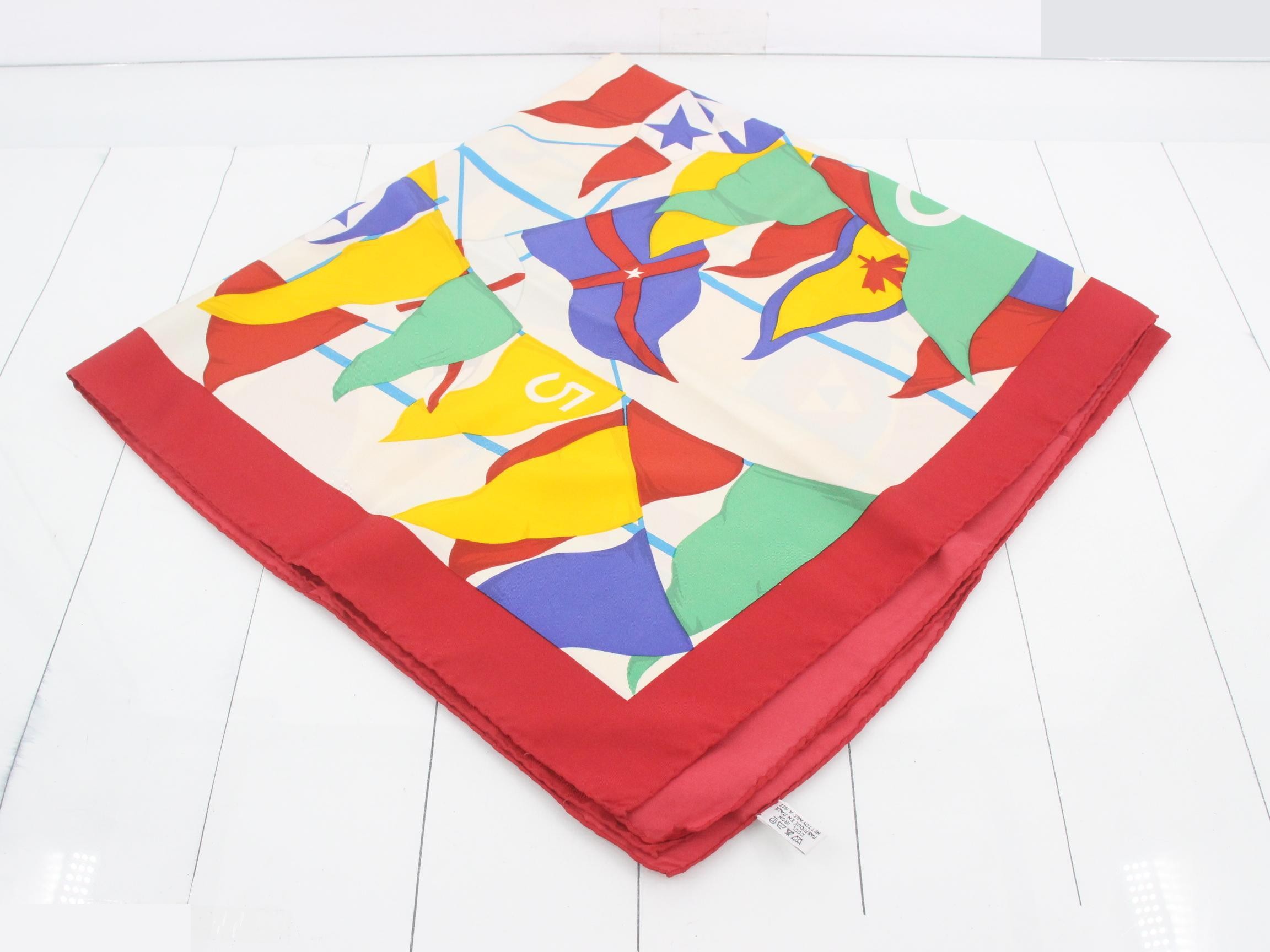 Vintage large silk scarf with tags. — view 2