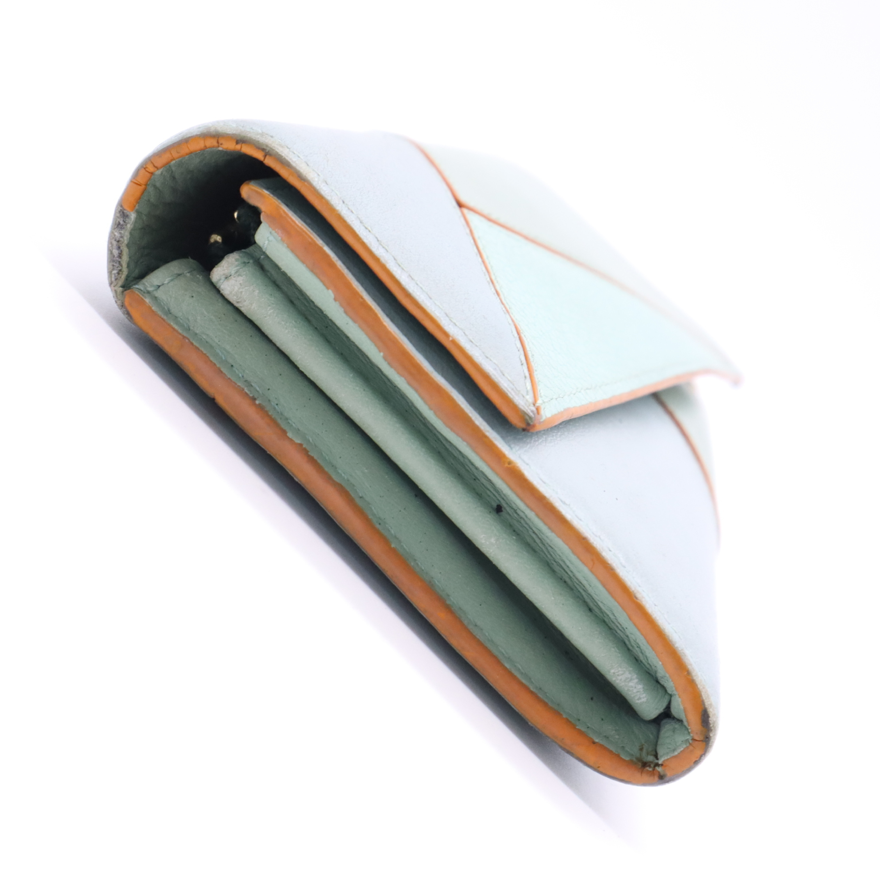 Leather Continental Wallet, Green — view 3