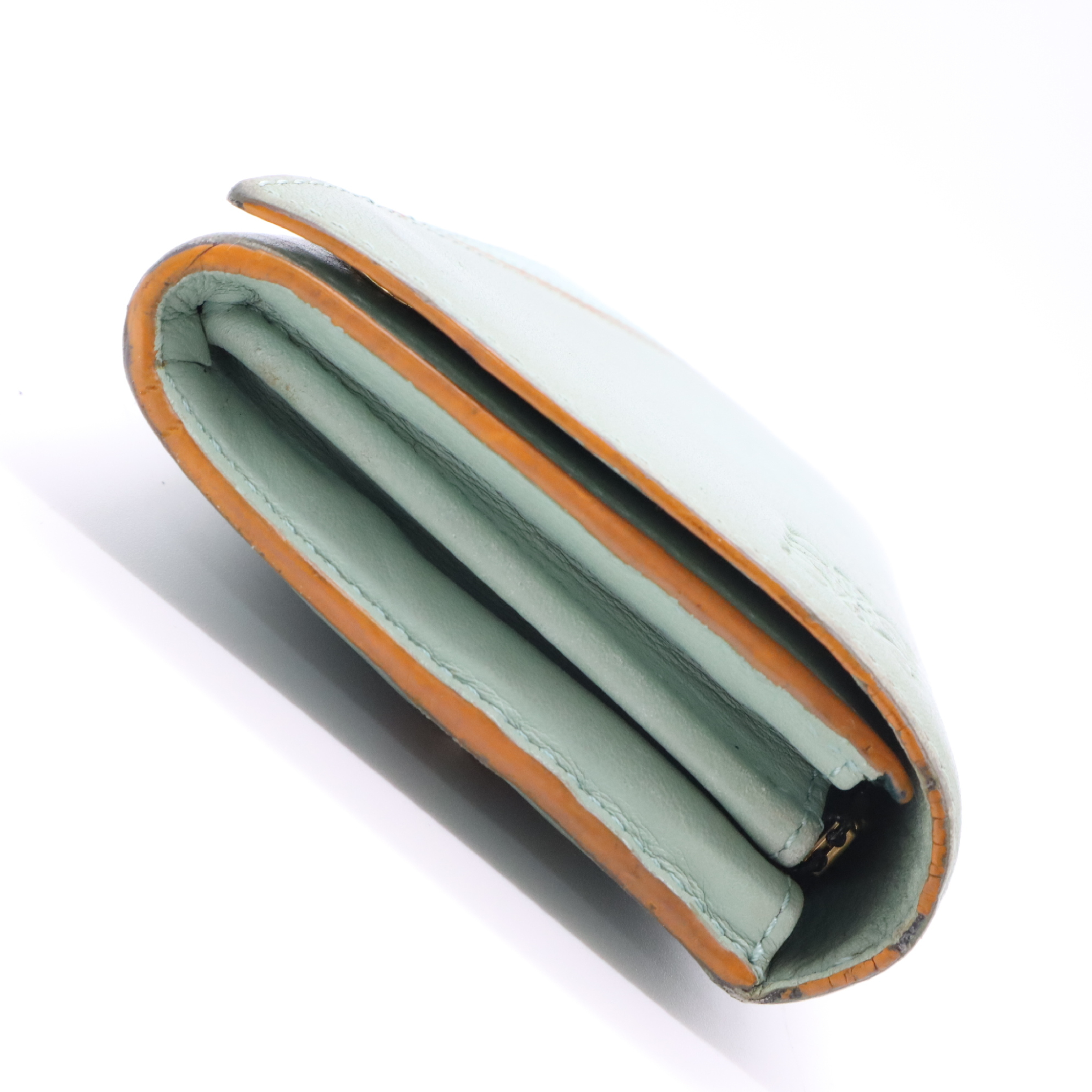 Leather Continental Wallet, Green — view 4