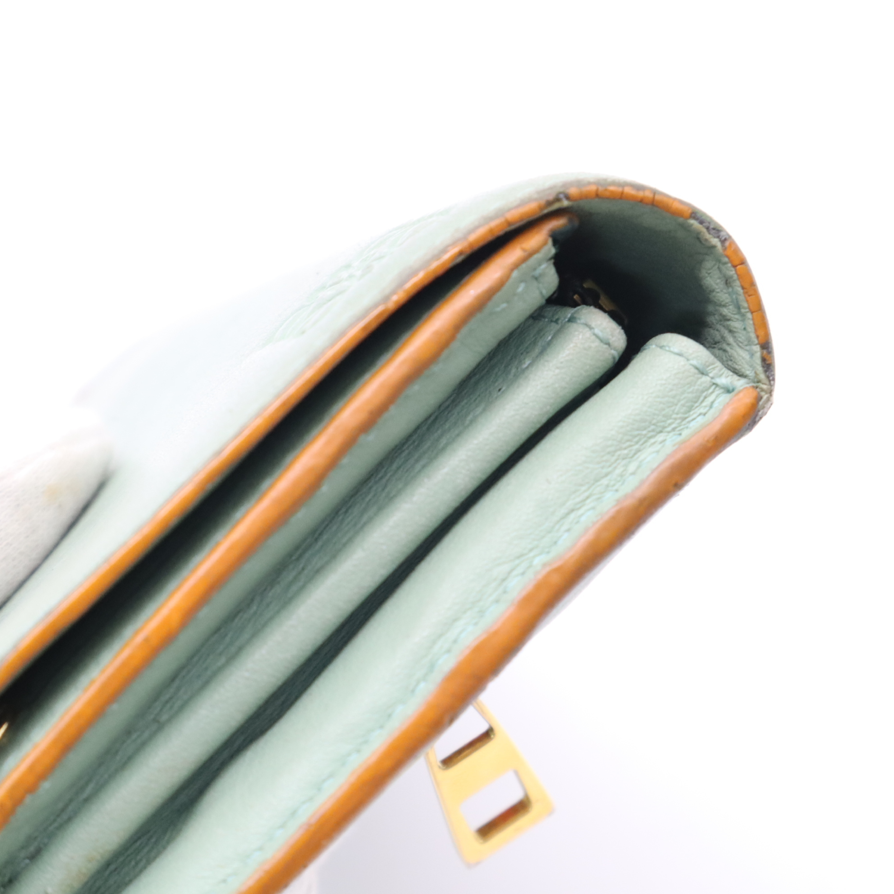 Leather Continental Wallet, Green — view 8