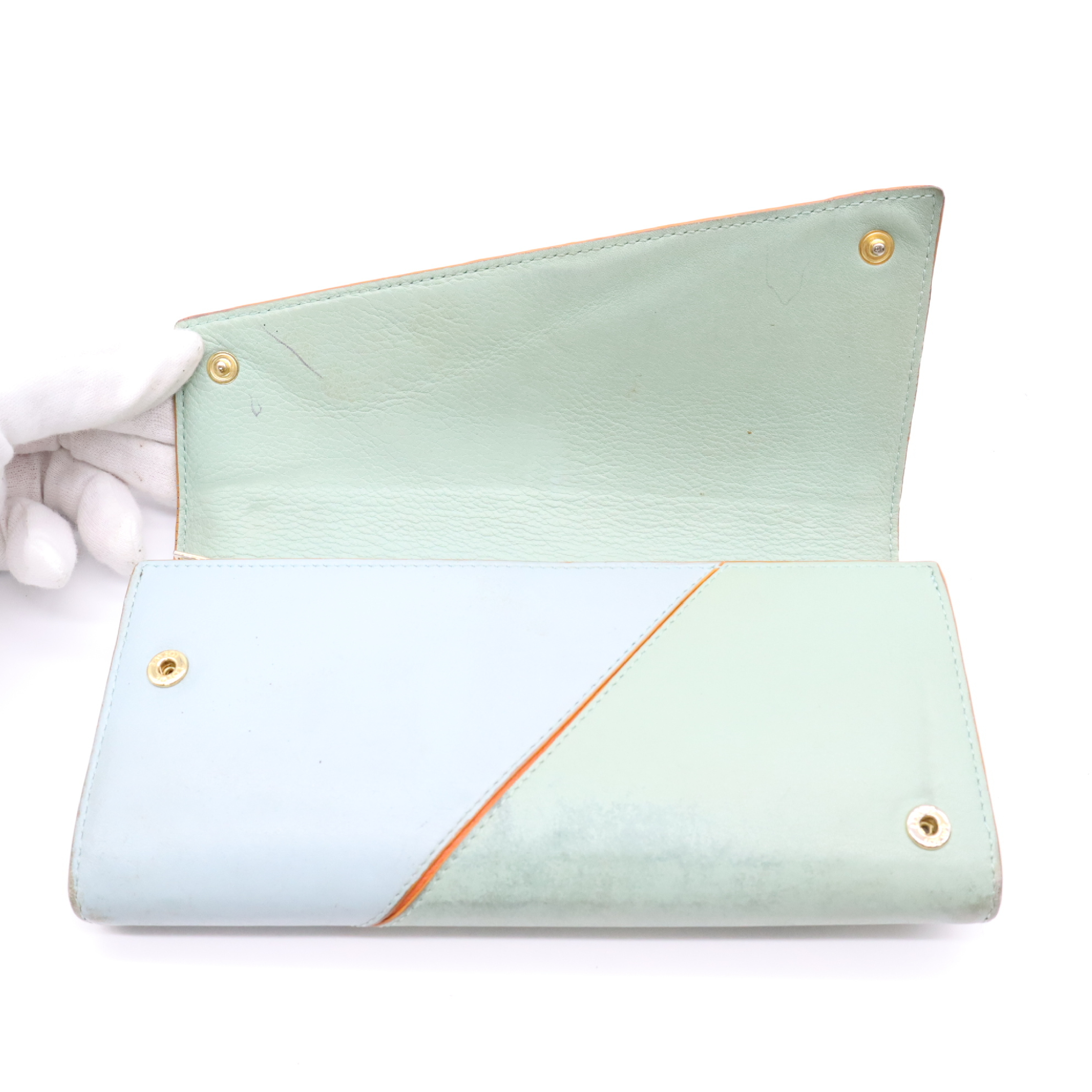 Leather Continental Wallet, Green — view 9