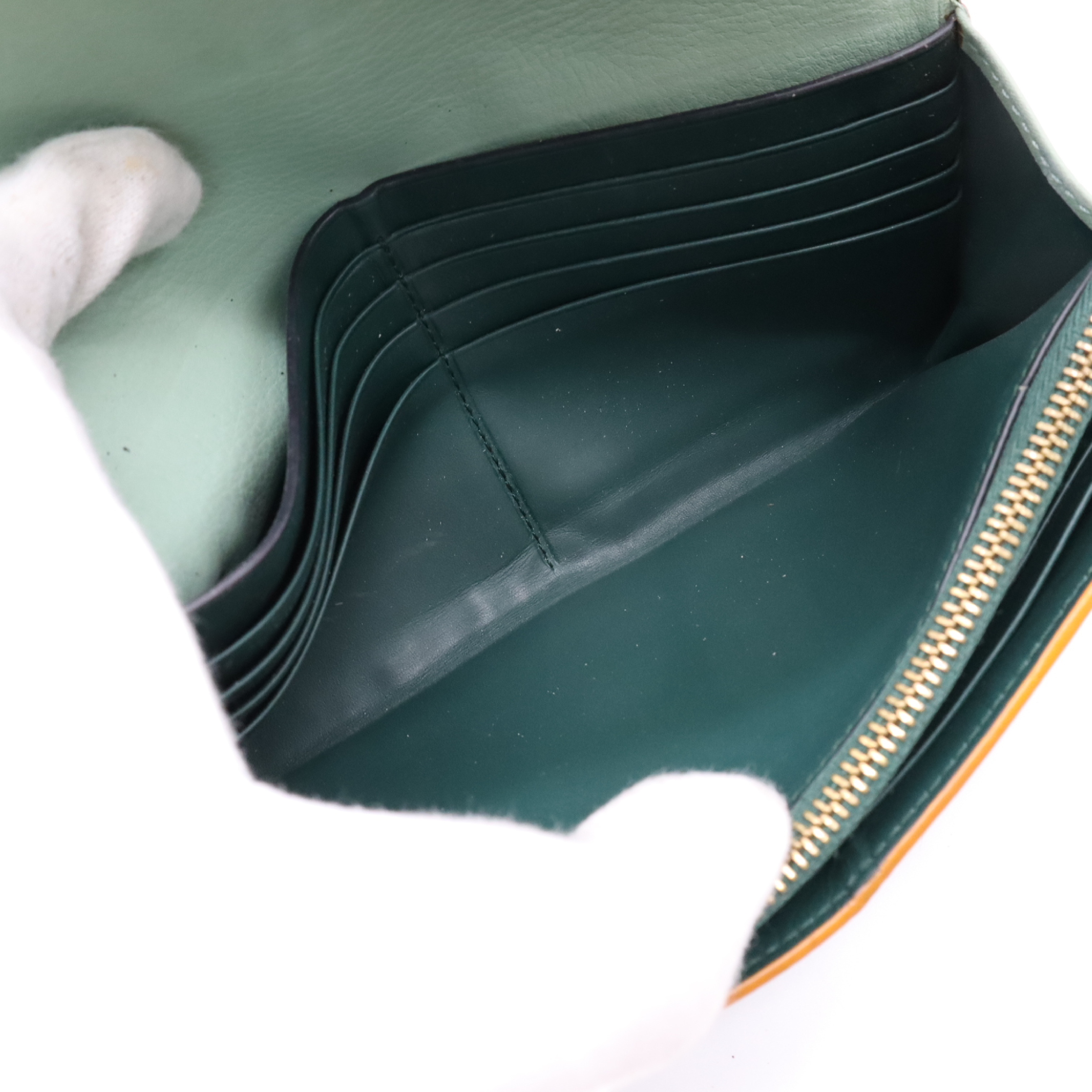 Leather Continental Wallet, Green — view 10