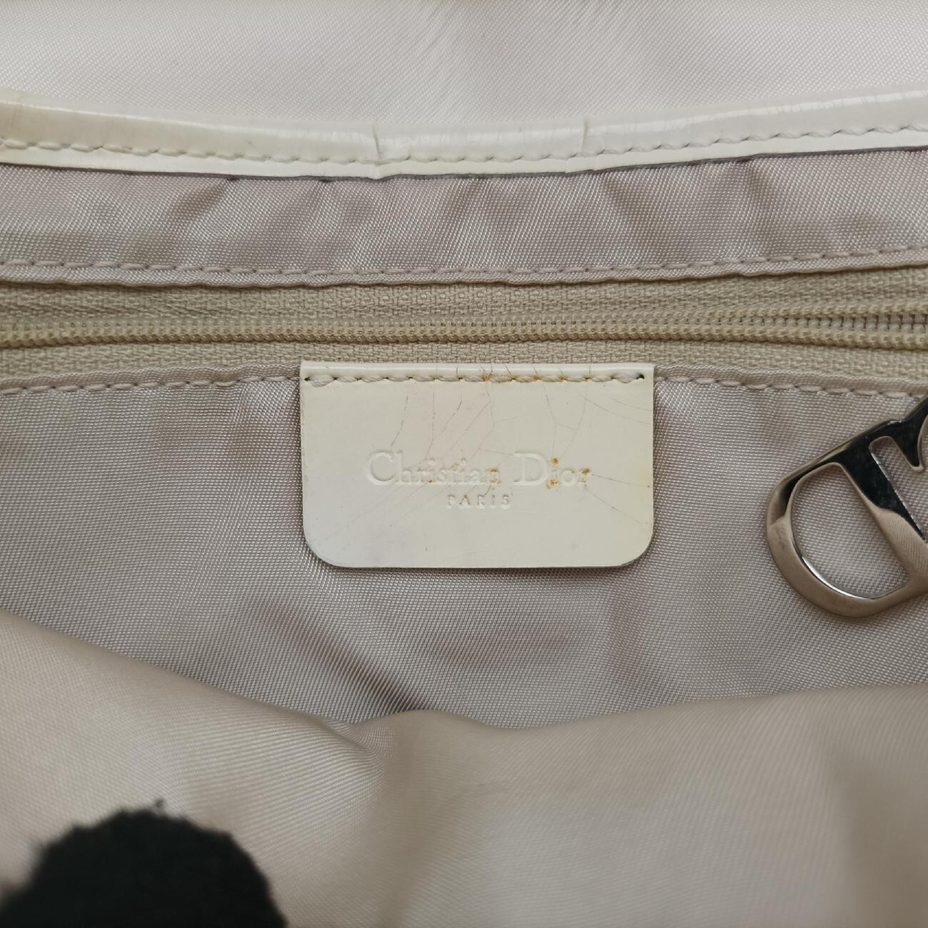 Saddle White Nylon x Leather Shoulder Bag RU 1020 — view 7