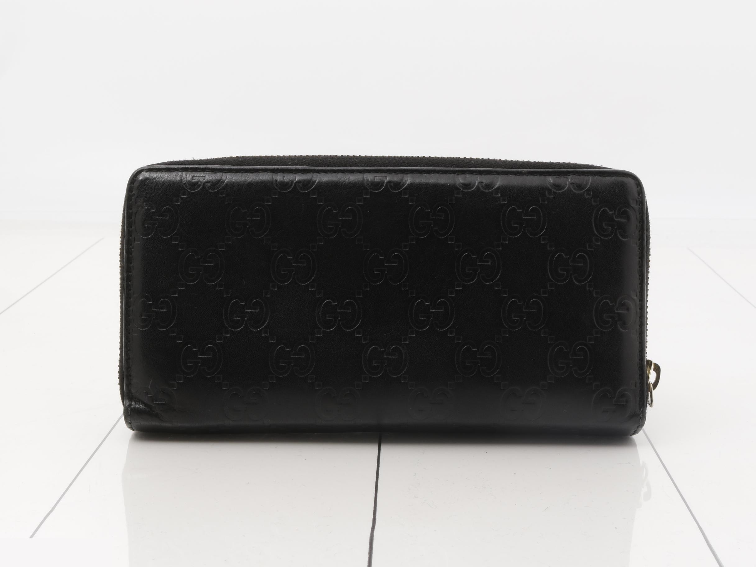 Guccissima Long Wallet, Noir (Black), Round Zipper, 112724, 2091 — view 2