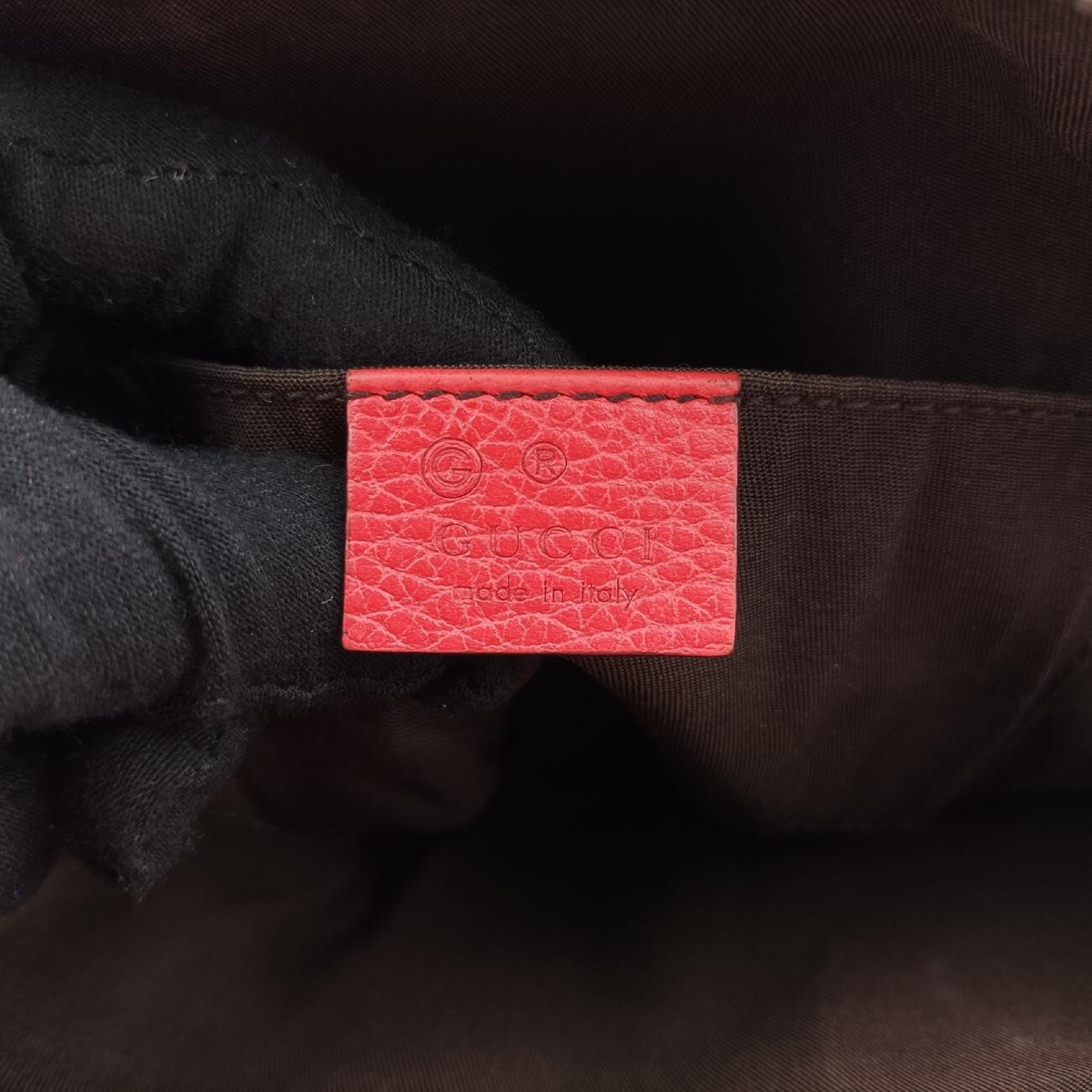 Microguccissima Red Leather Shoulder Bag 341504 F020050845 — view 7