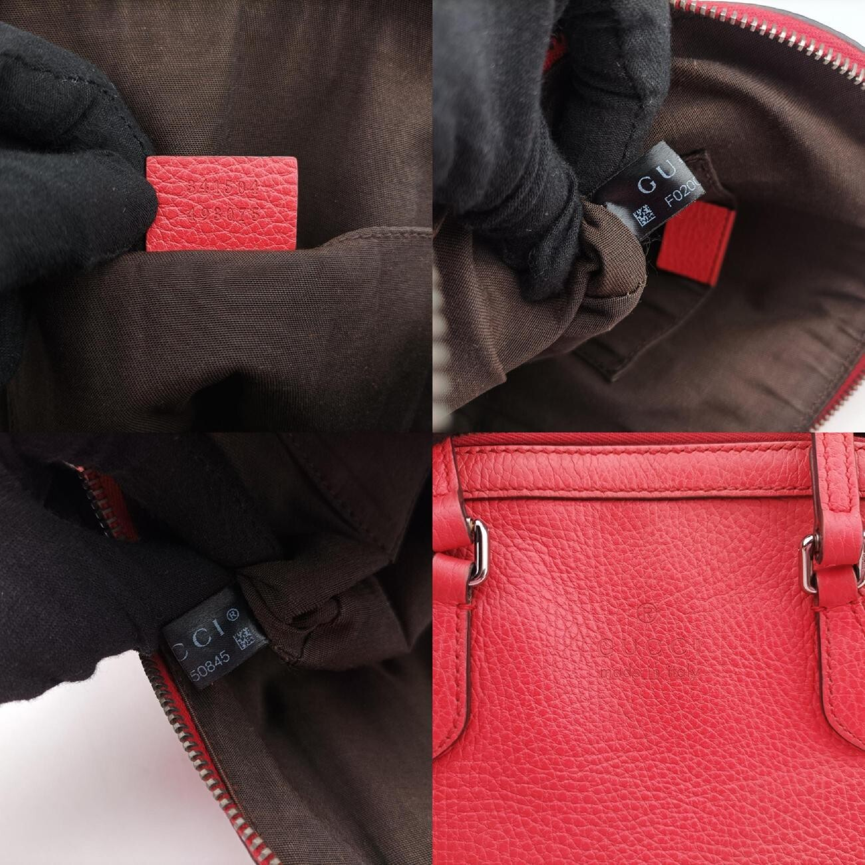 Microguccissima Red Leather Shoulder Bag 341504 F020050845 — view 8