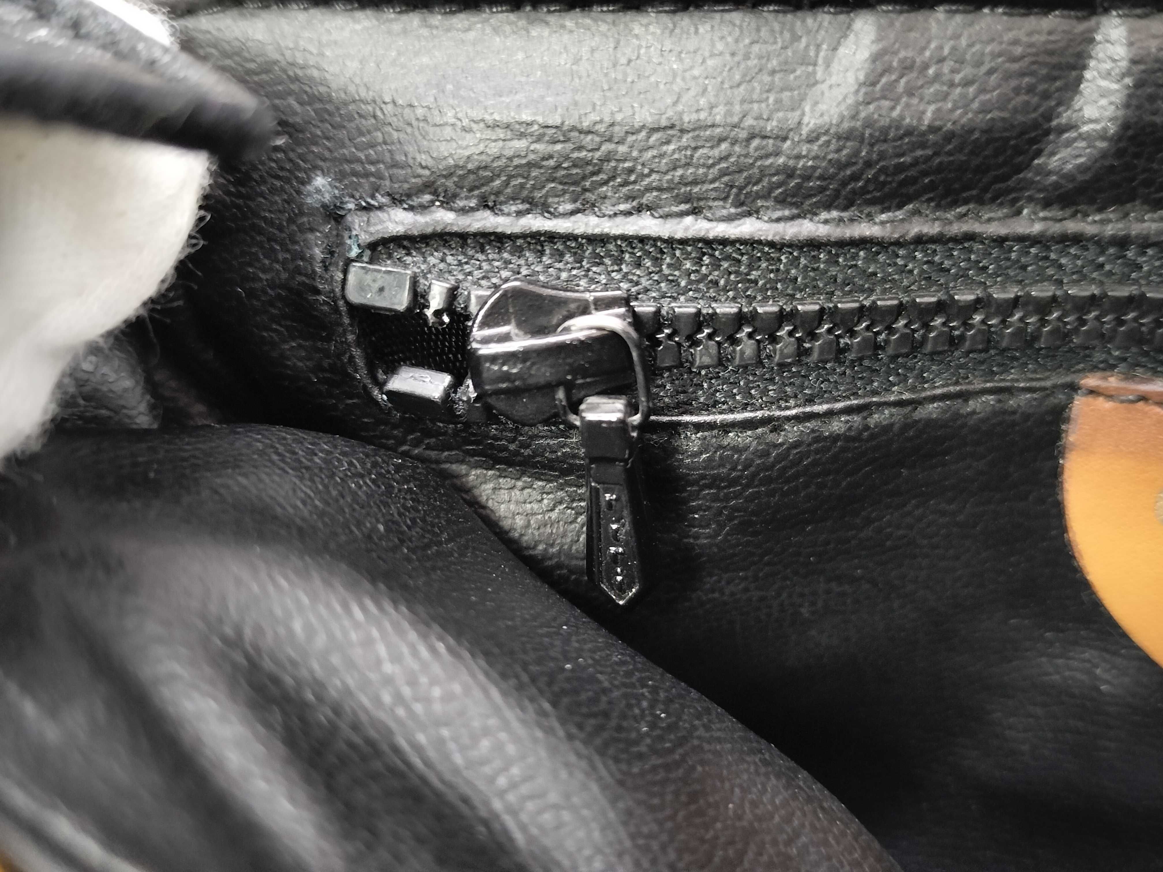 Leather Shoulder Bag, Black x Brown, M06 Shoulder Bag — view 12