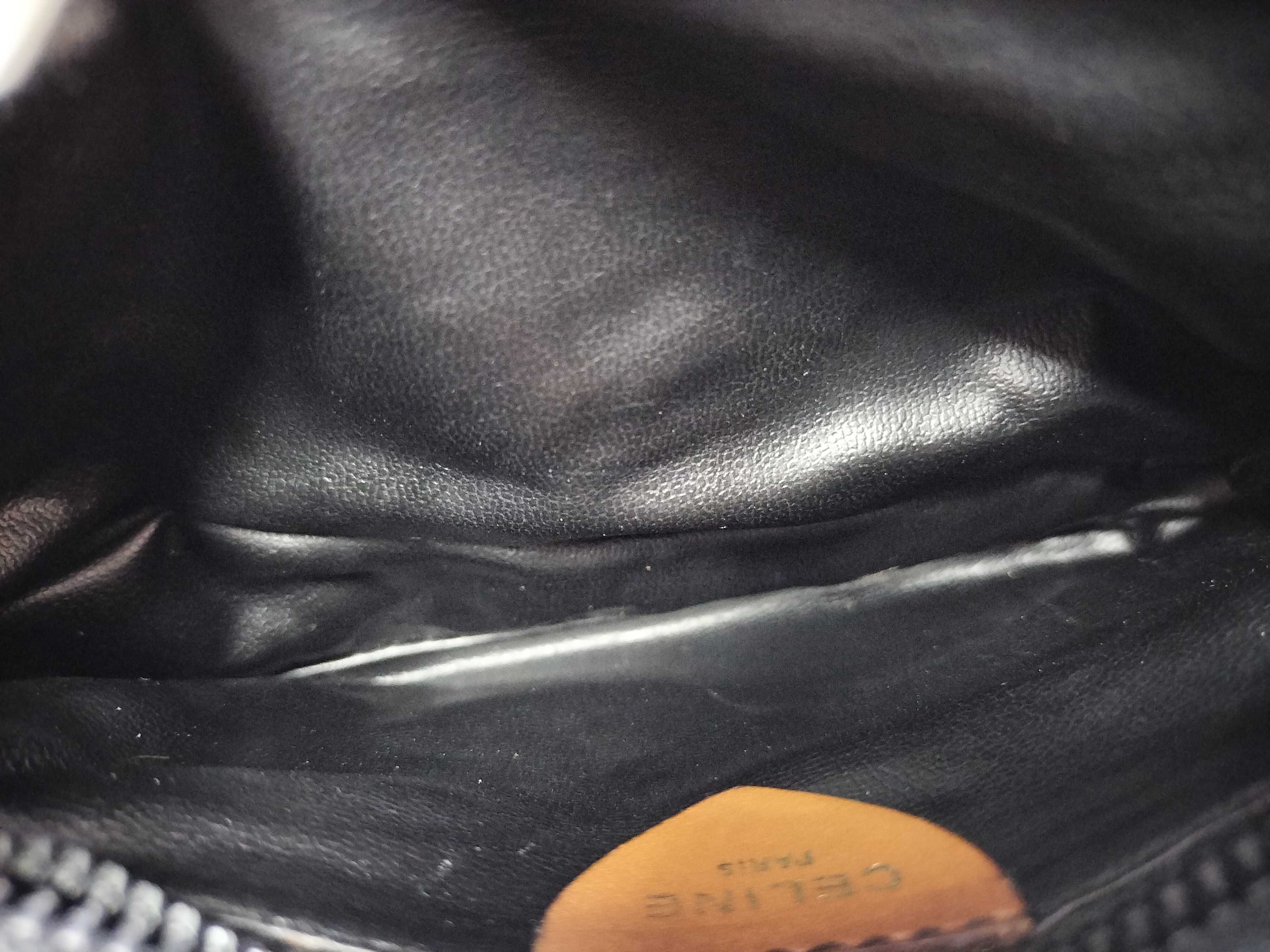 Leather Shoulder Bag, Black x Brown, M06 Shoulder Bag — view 7