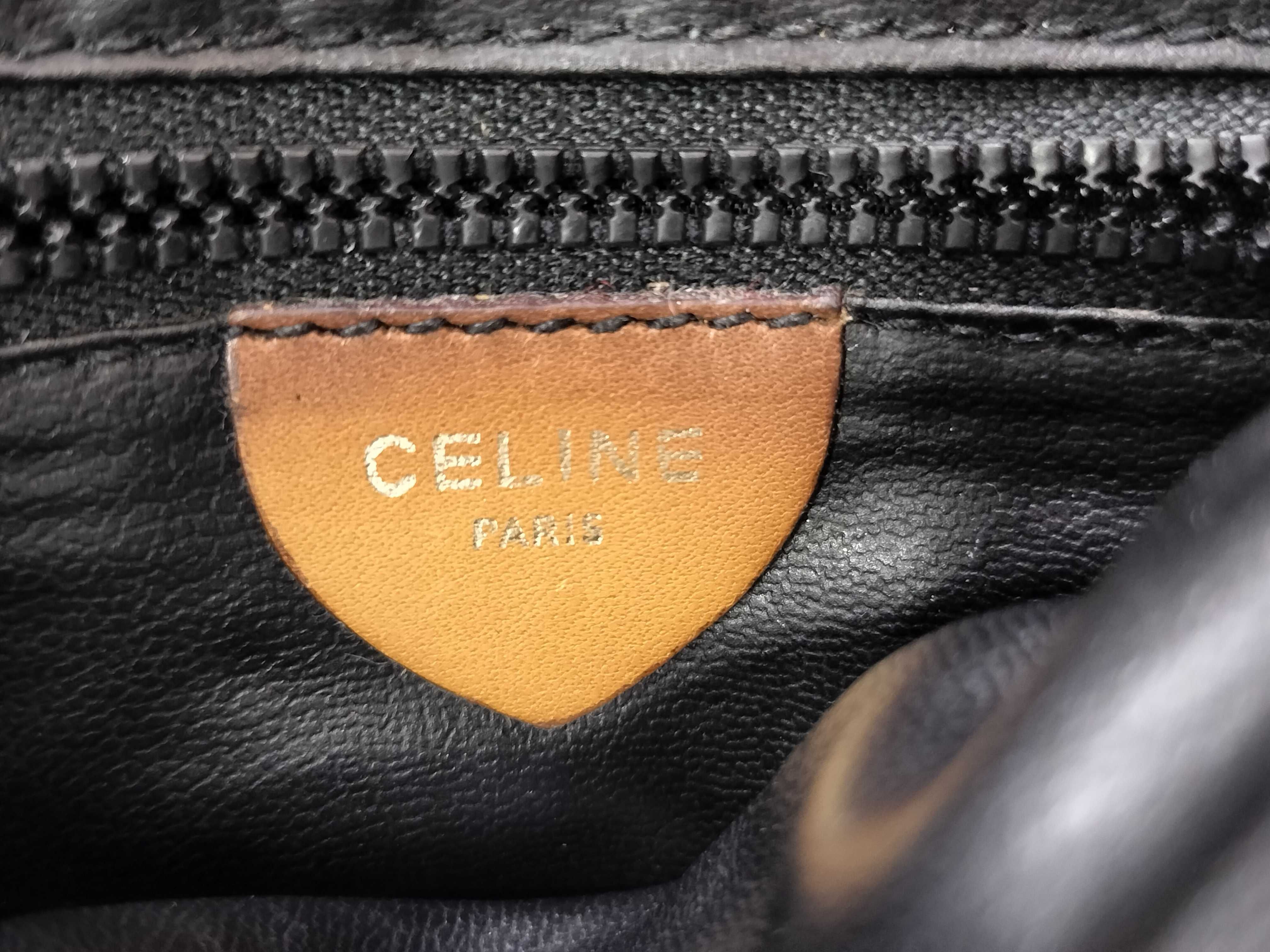 Leather Shoulder Bag, Black x Brown, M06 Shoulder Bag — view 8