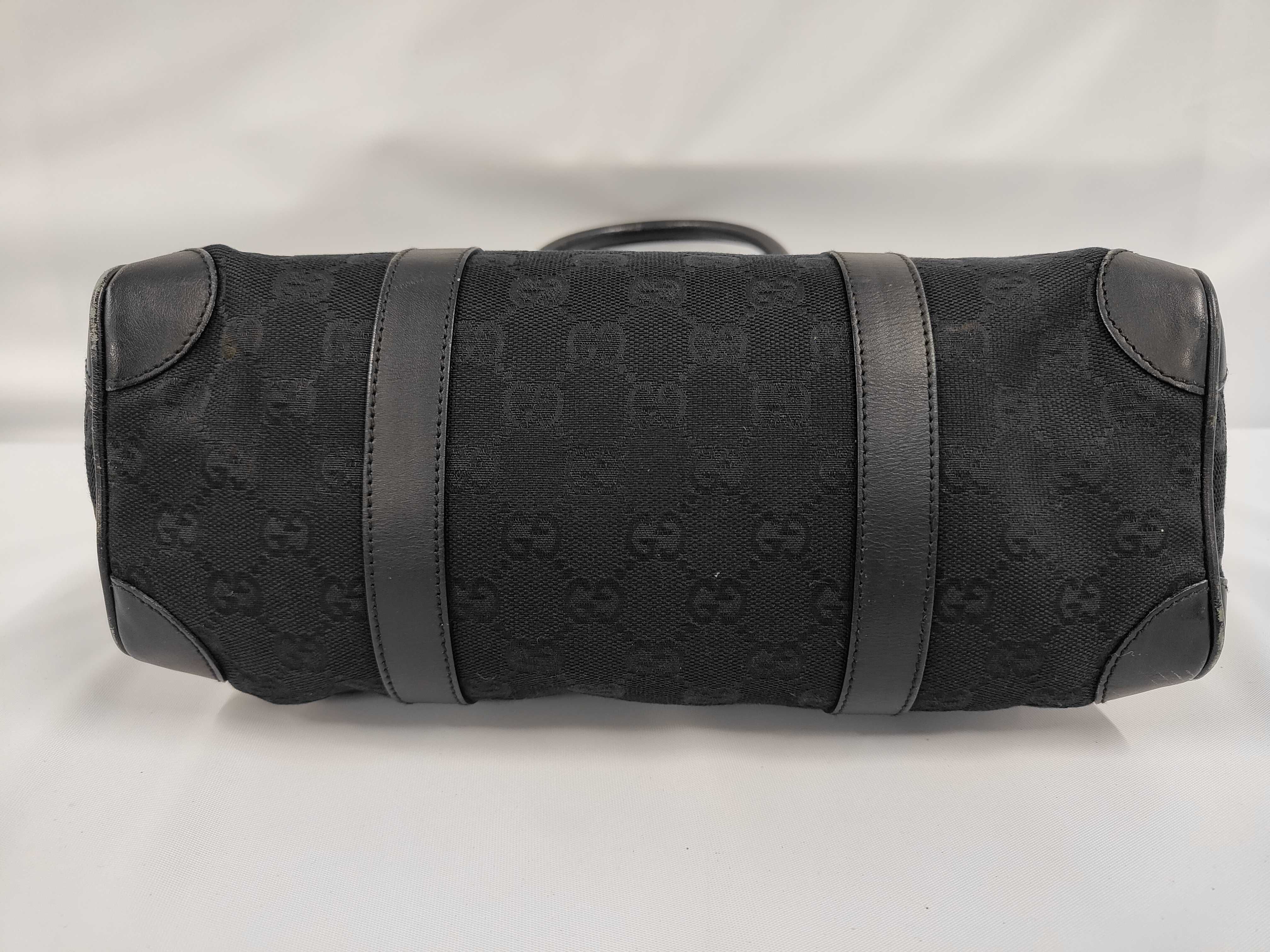 000-0851 Canvas GG Canvas Handbag Black Gold Hardware Handbag — view 3