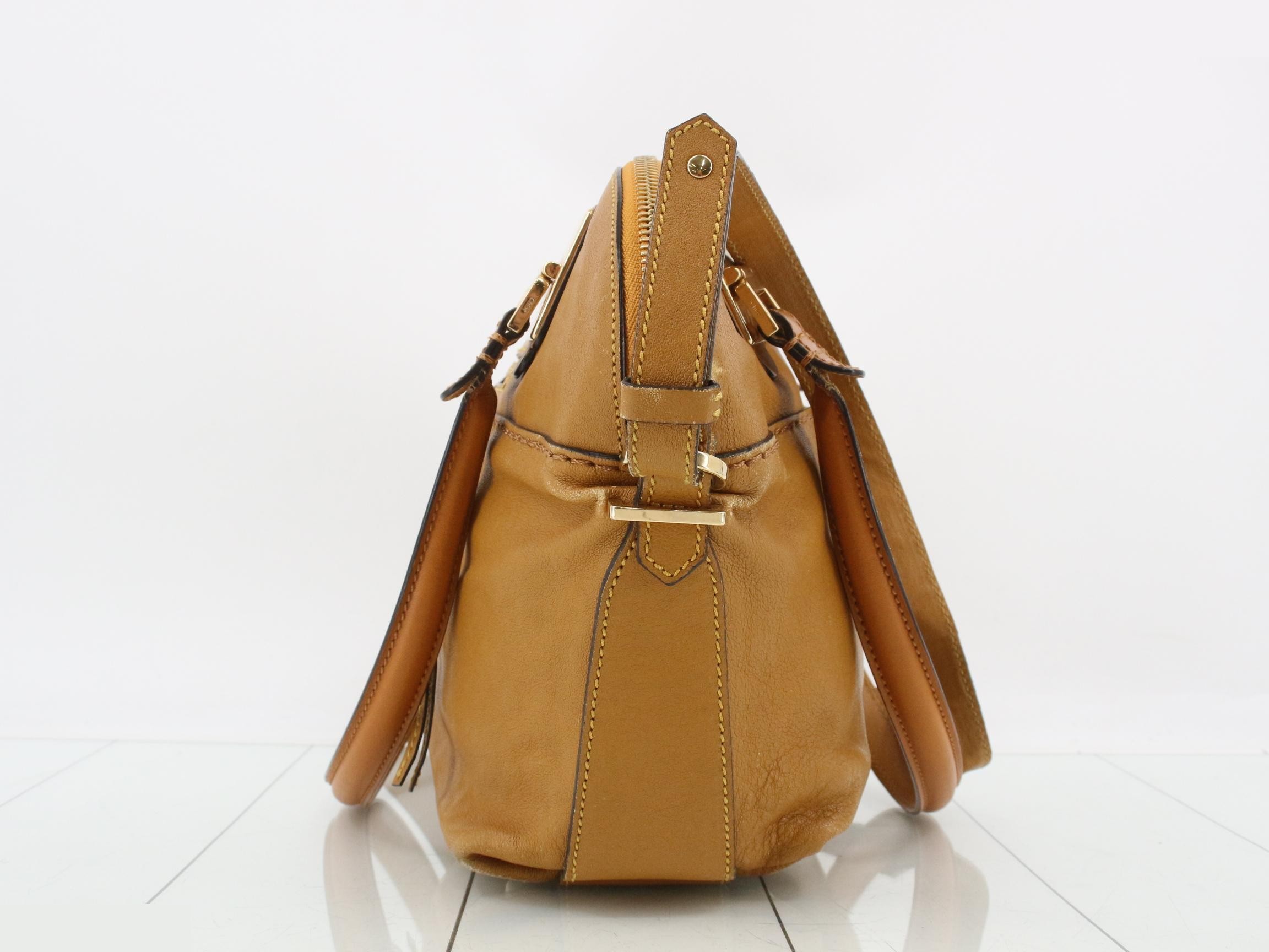 Other lines: 2-way bag with long strap, Angie, leather, camel — view 3